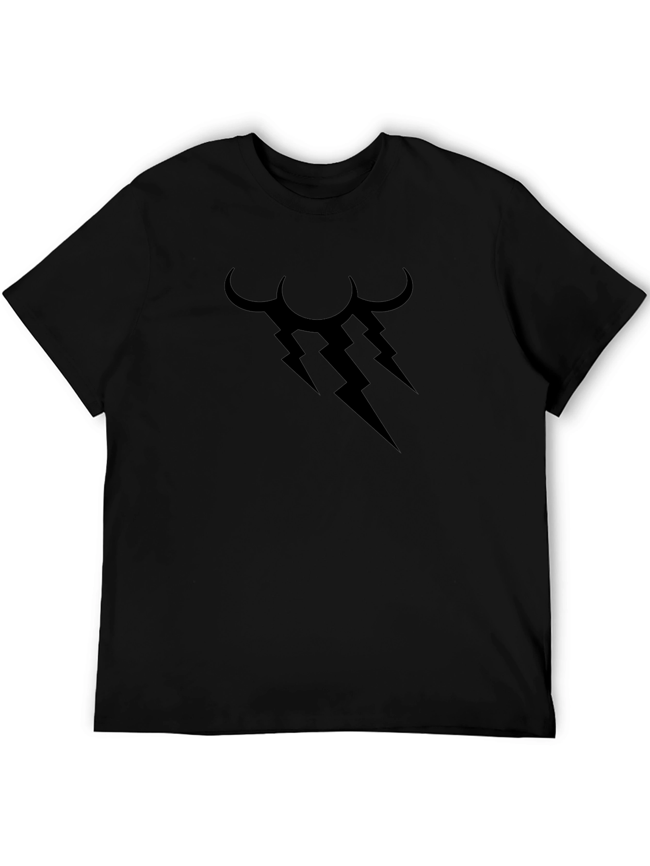Black T-Shirt with Lightning Cloud Graphic