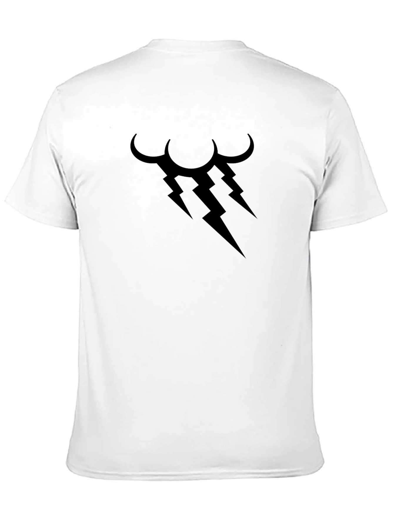 Black T-Shirt with Lightning Cloud Graphic