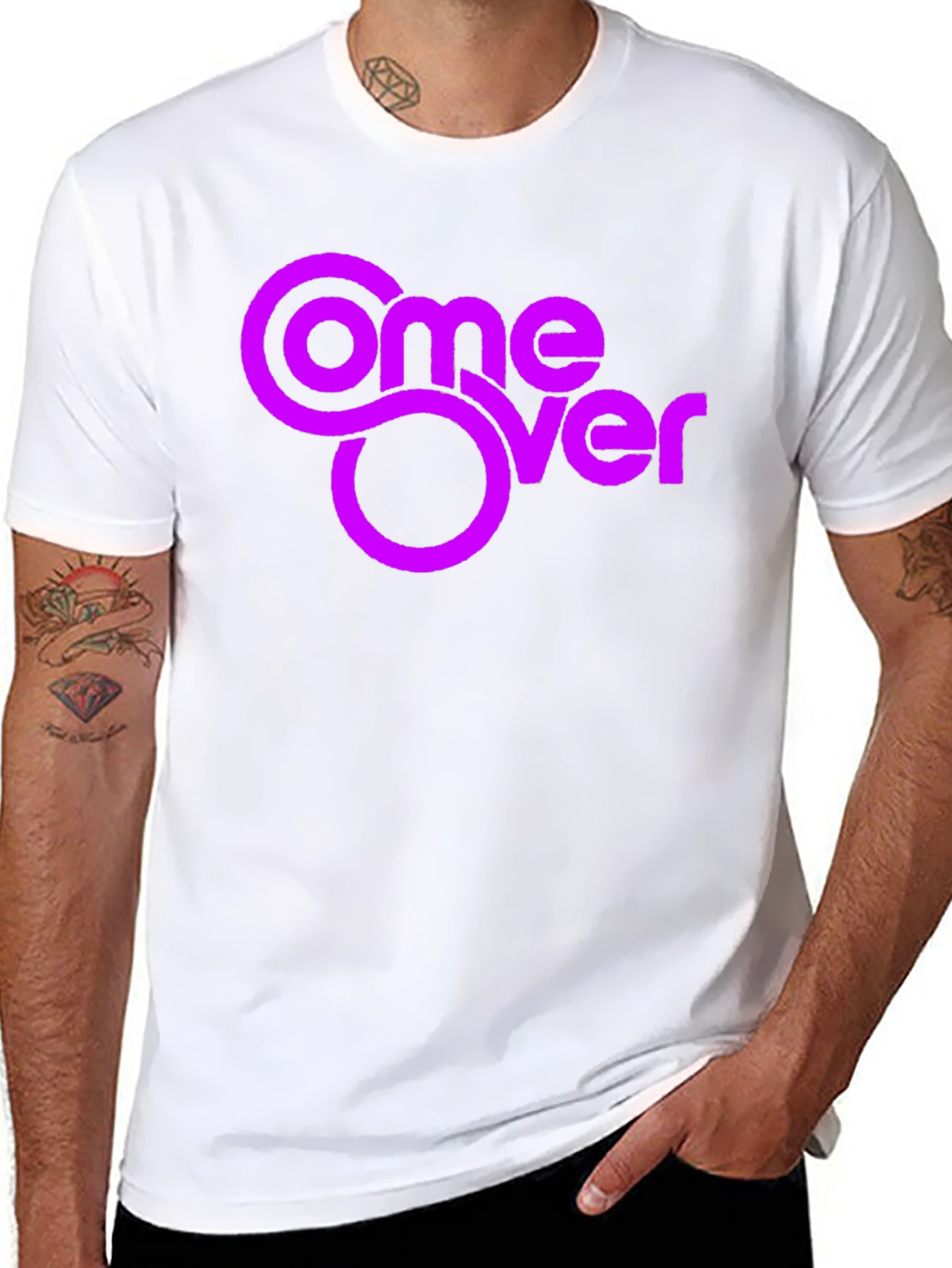 Come Over Graphic Tee - Black Cotton Blend