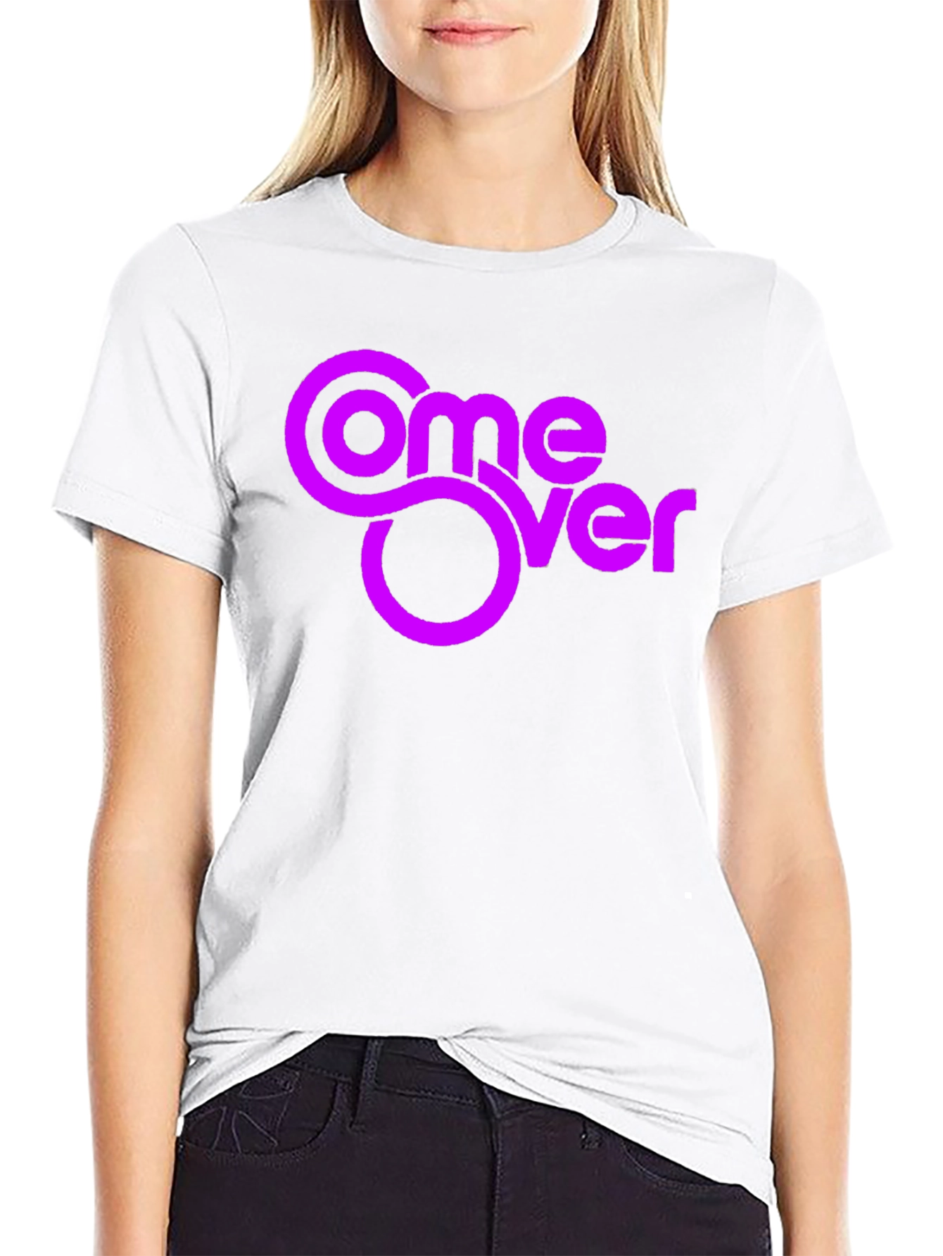 Come Over Graphic Tee - Black Cotton Blend