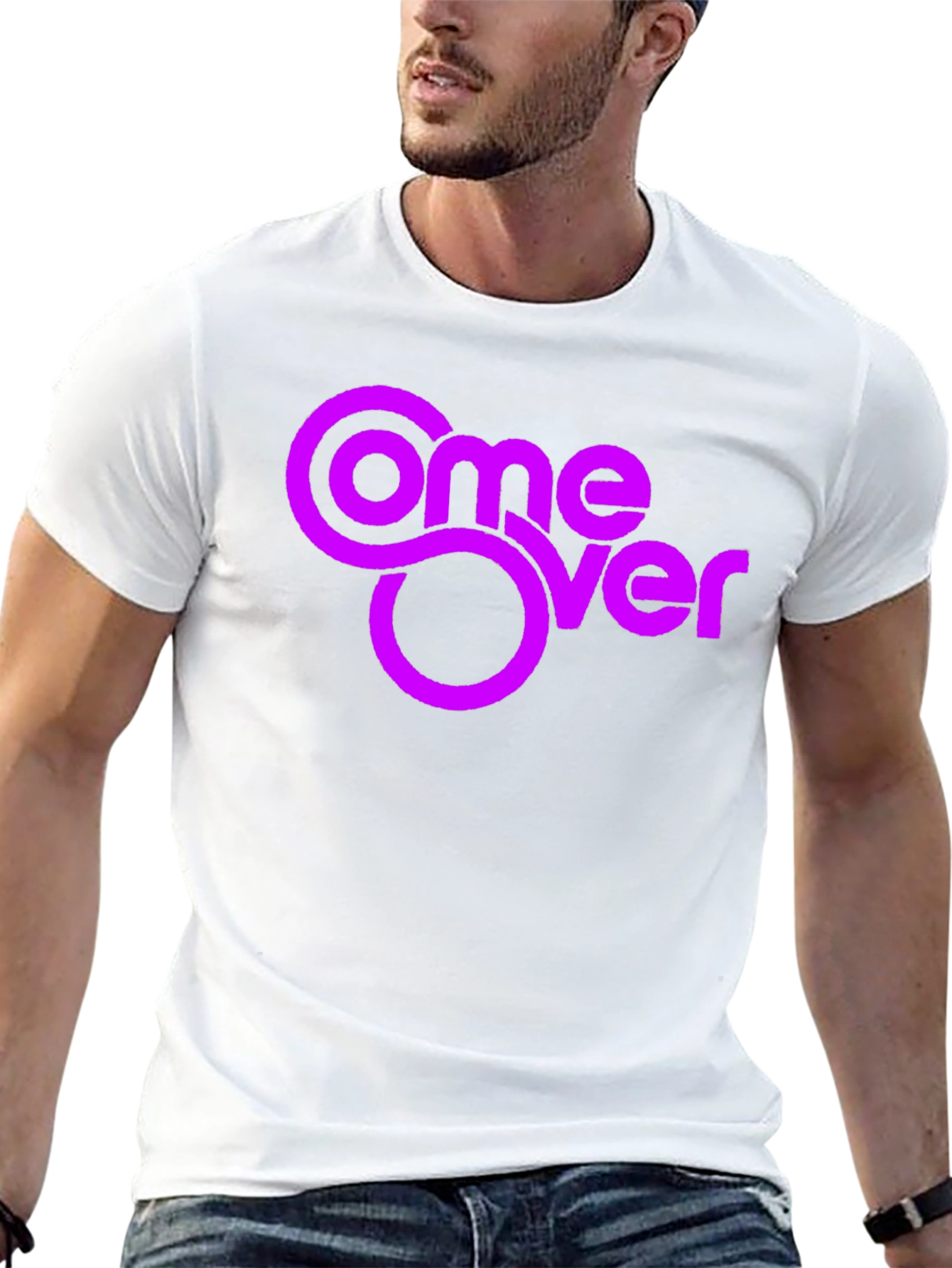 Come Over Graphic Tee - Black Cotton Blend