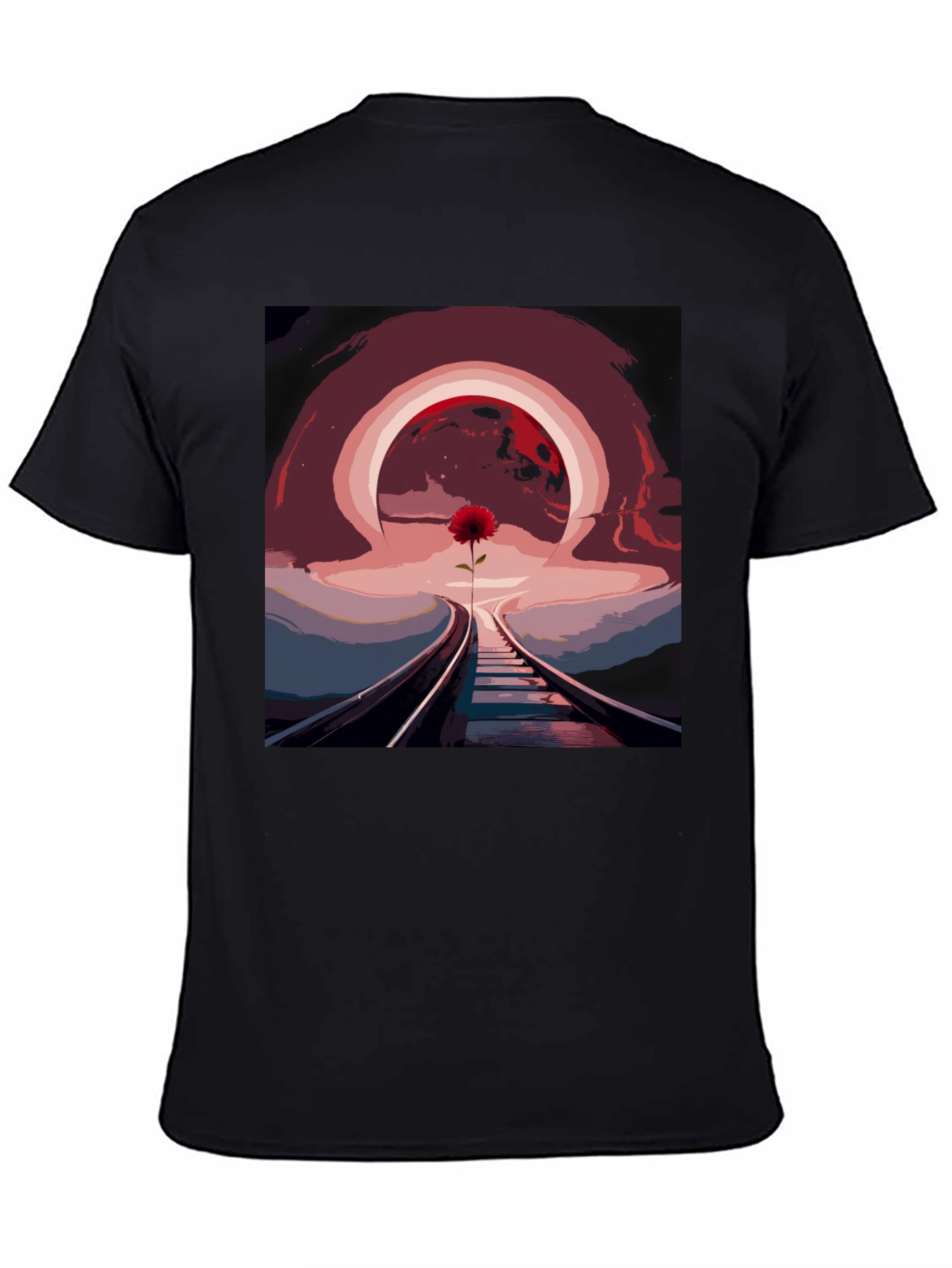 Abstract Railroad Rose Graphic Tee