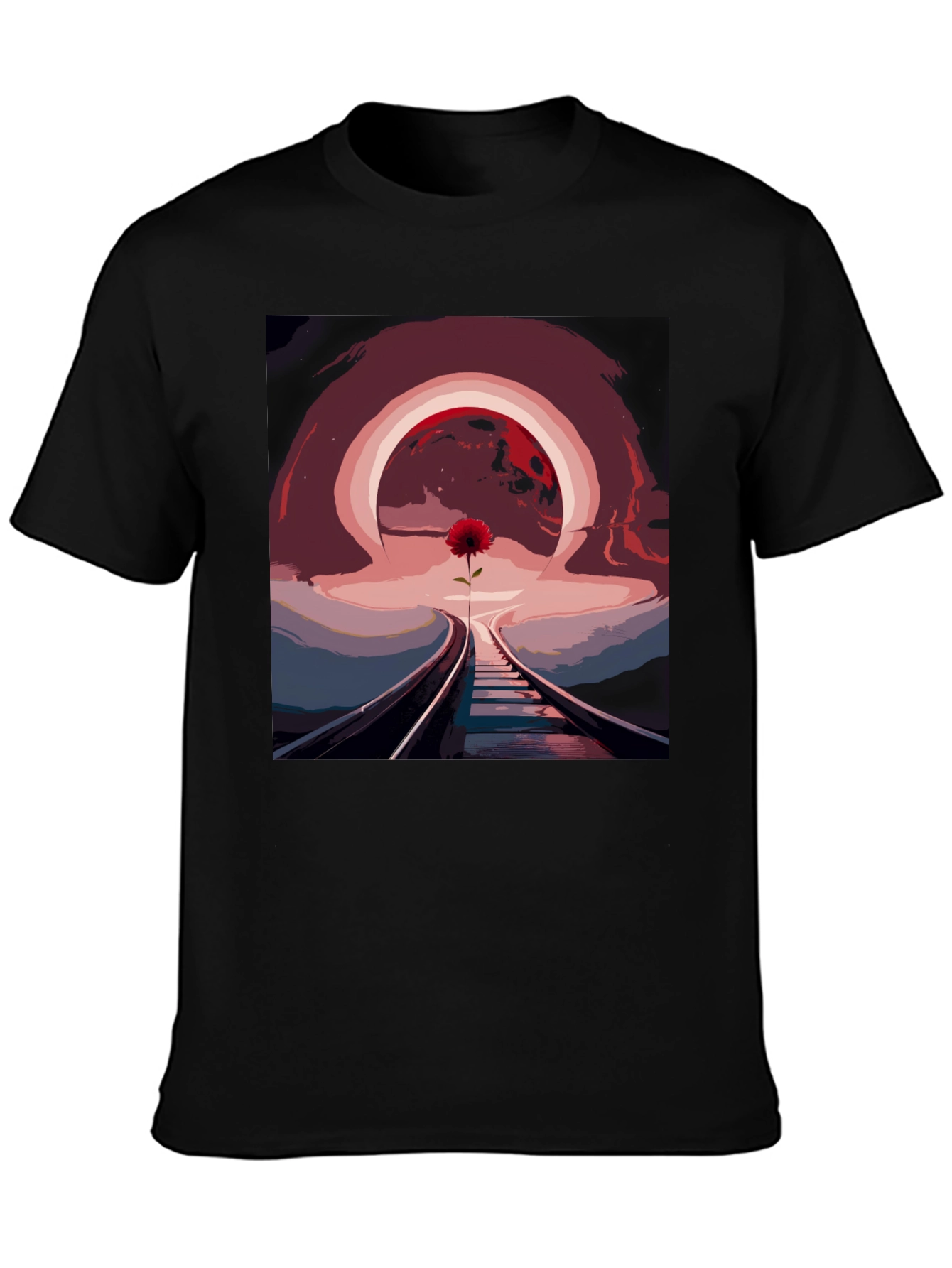 Abstract Railroad Rose Graphic Tee