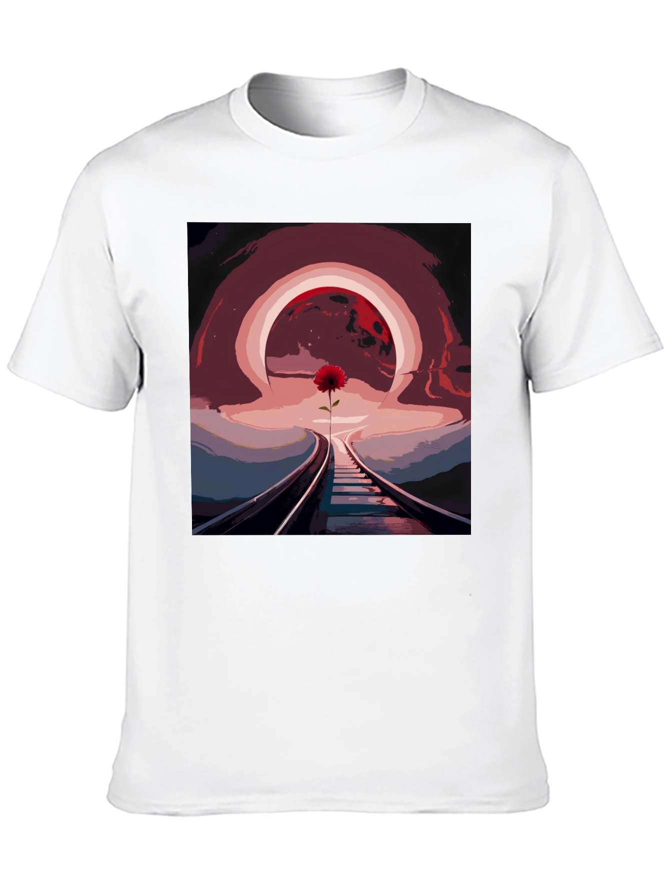 Abstract Railroad Rose Graphic Tee