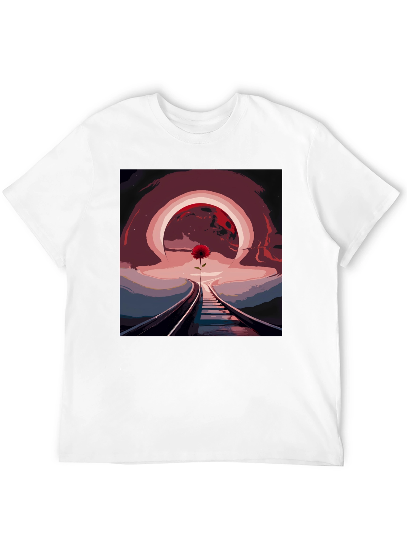 Abstract Railroad Rose Graphic Tee