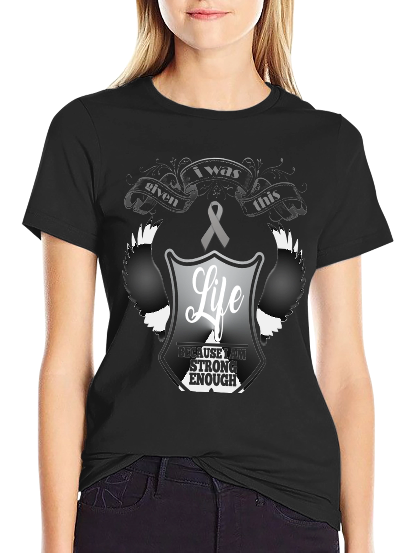Strength Ribbon Graphic T-Shirt