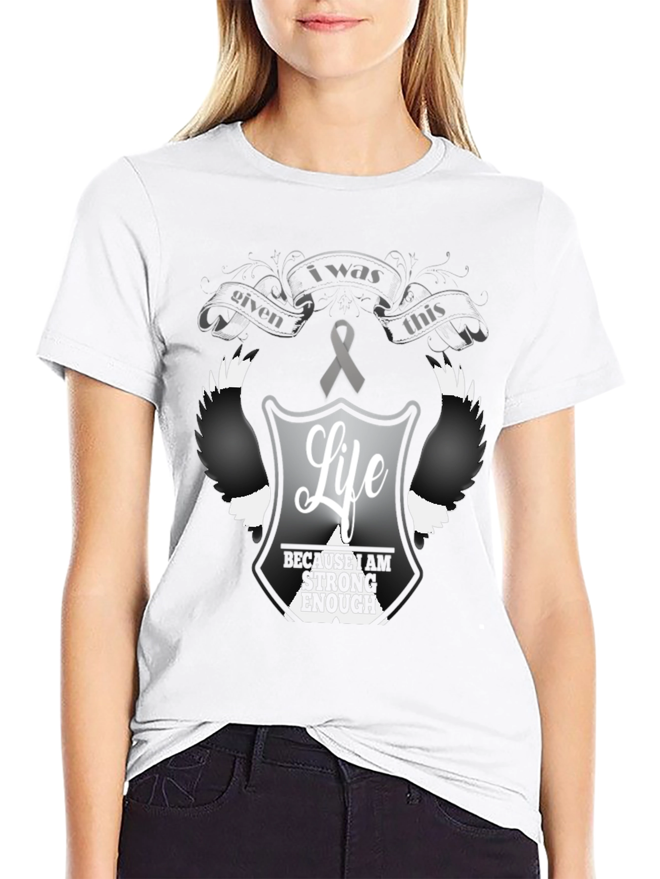 Strength Ribbon Graphic T-Shirt