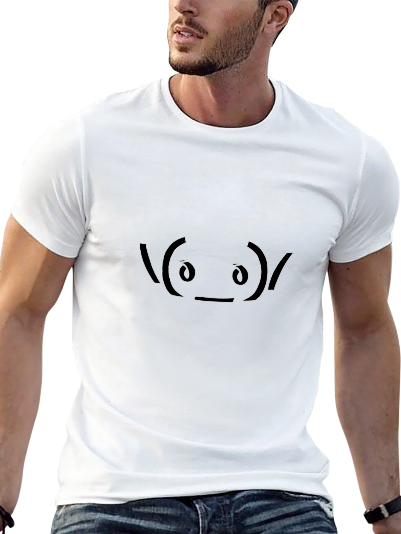 Alien Emoticon Black T-Shirt