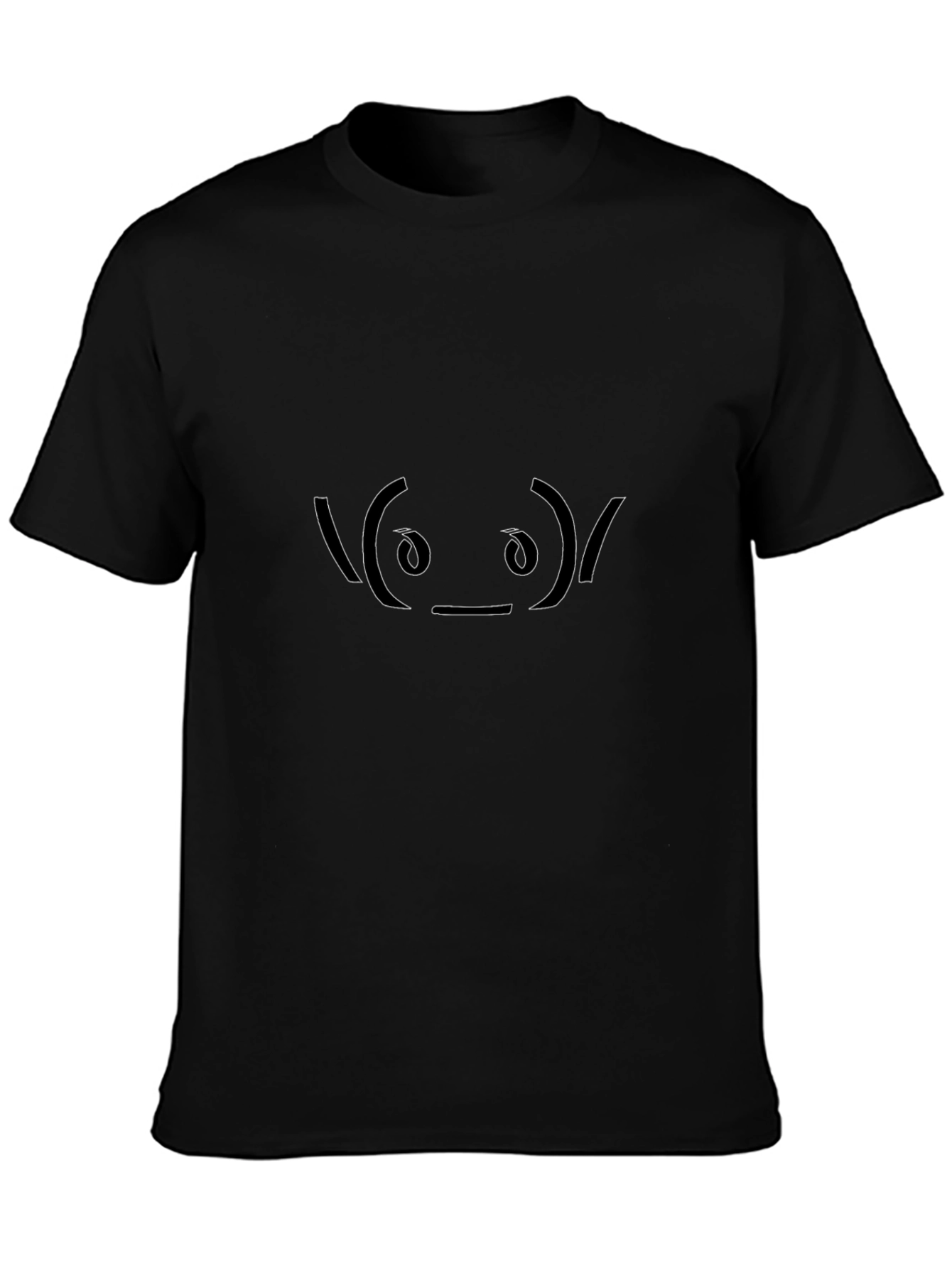 Alien Emoticon Black T-Shirt