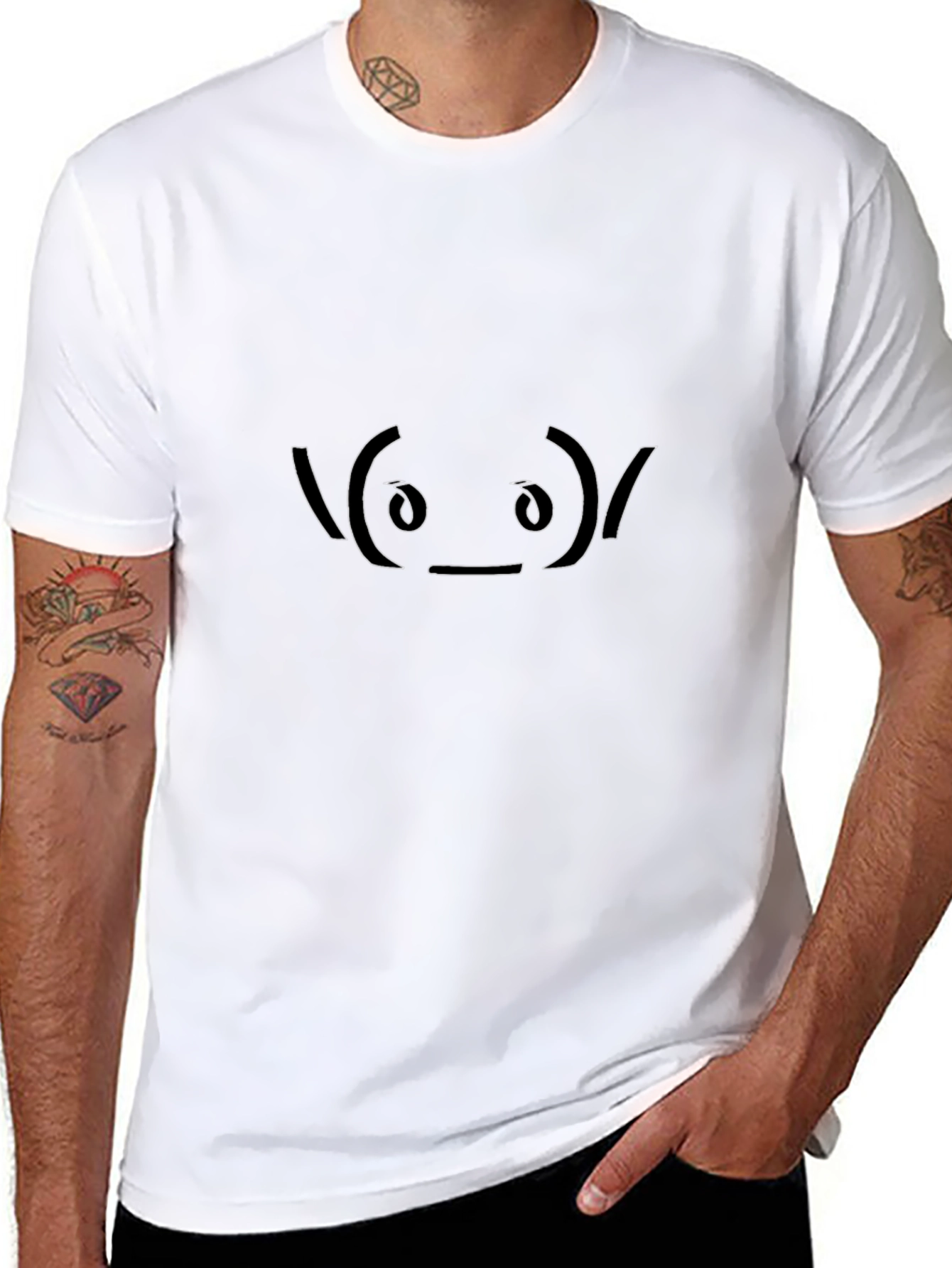 Alien Emoticon Black T-Shirt