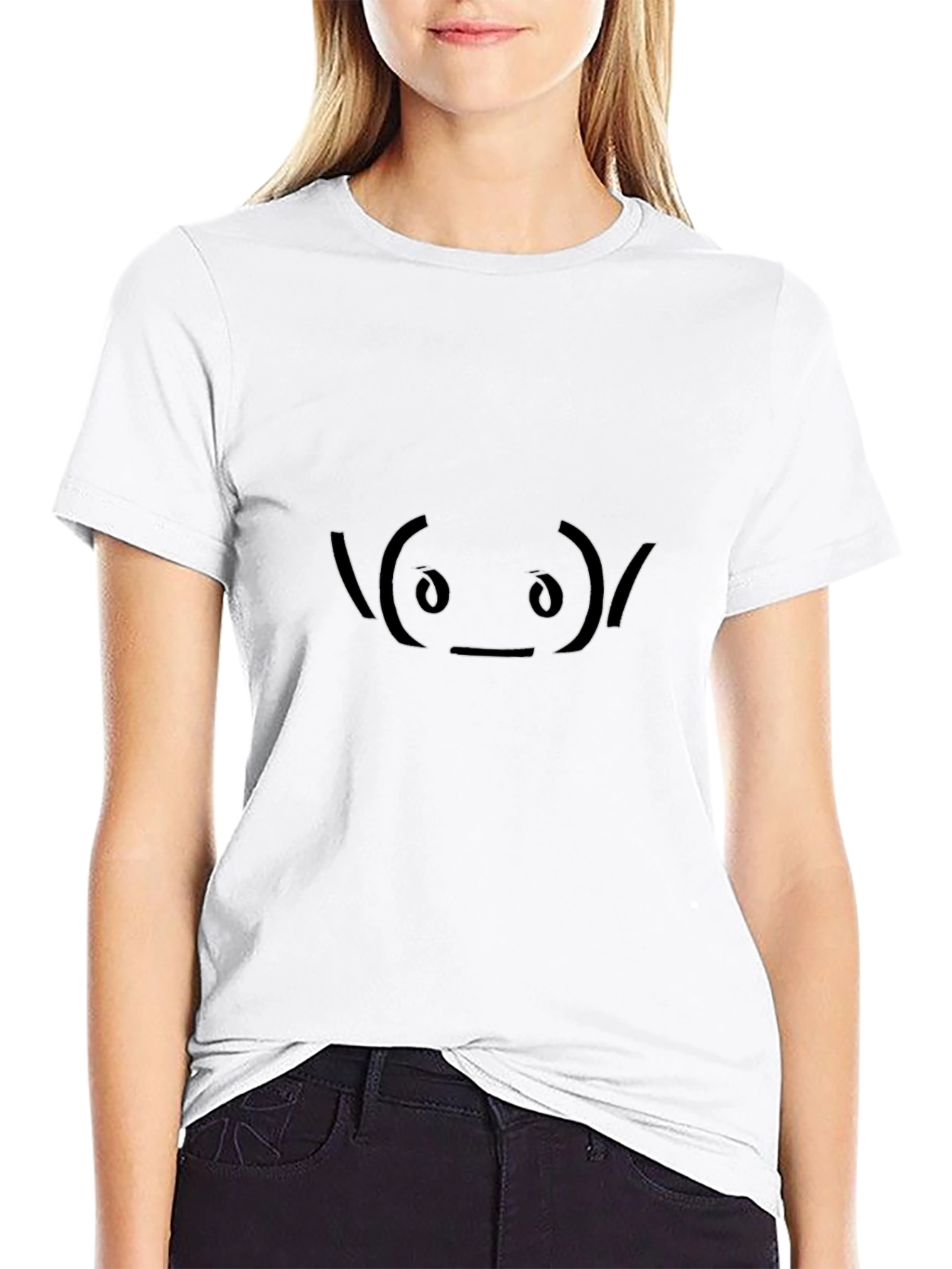 Alien Emoticon Black T-Shirt
