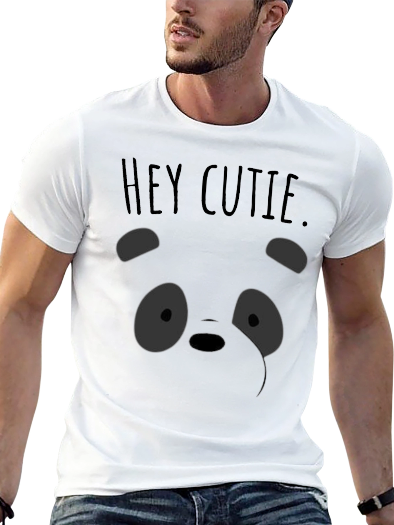 Hey Cutie Panda Graphic T-Shirt - Soft Cotton Blend