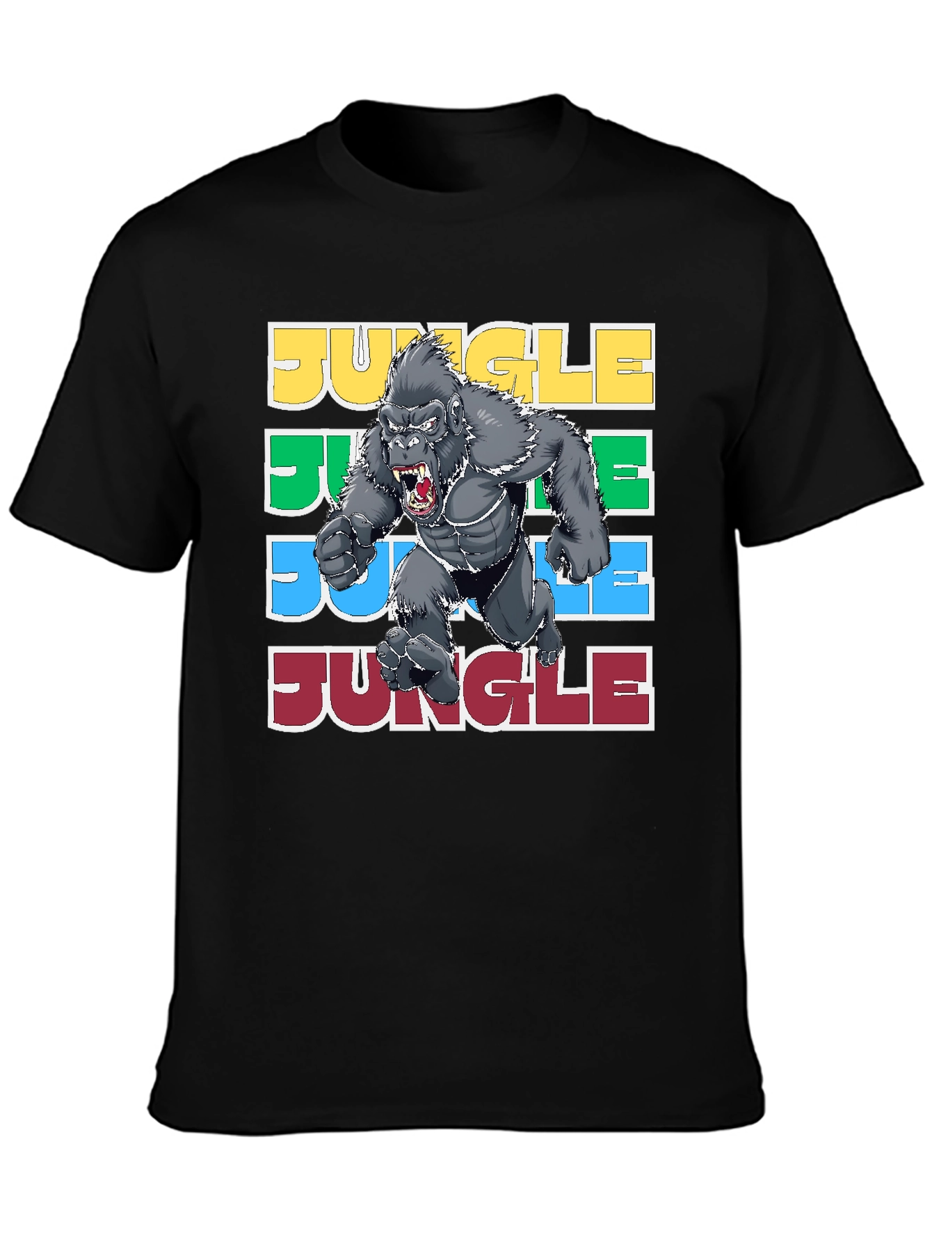 Jungle Gorilla Graphic Tee - Retro Style