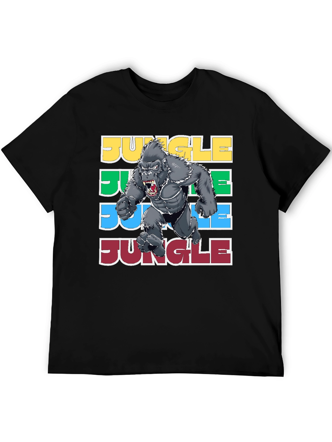Jungle Gorilla Graphic Tee - Retro Style