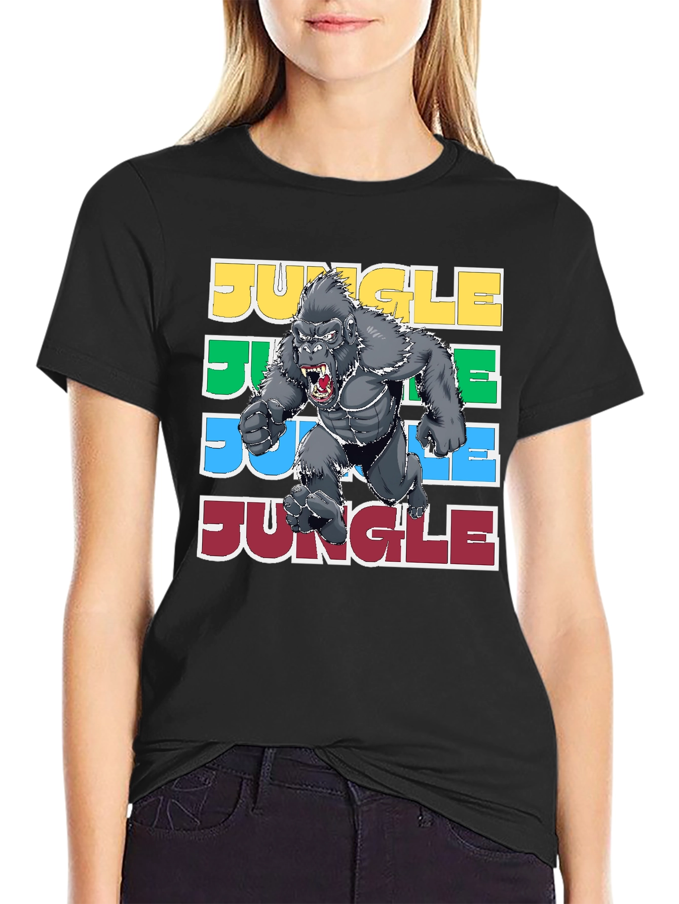 Jungle Gorilla Graphic Tee - Retro Style