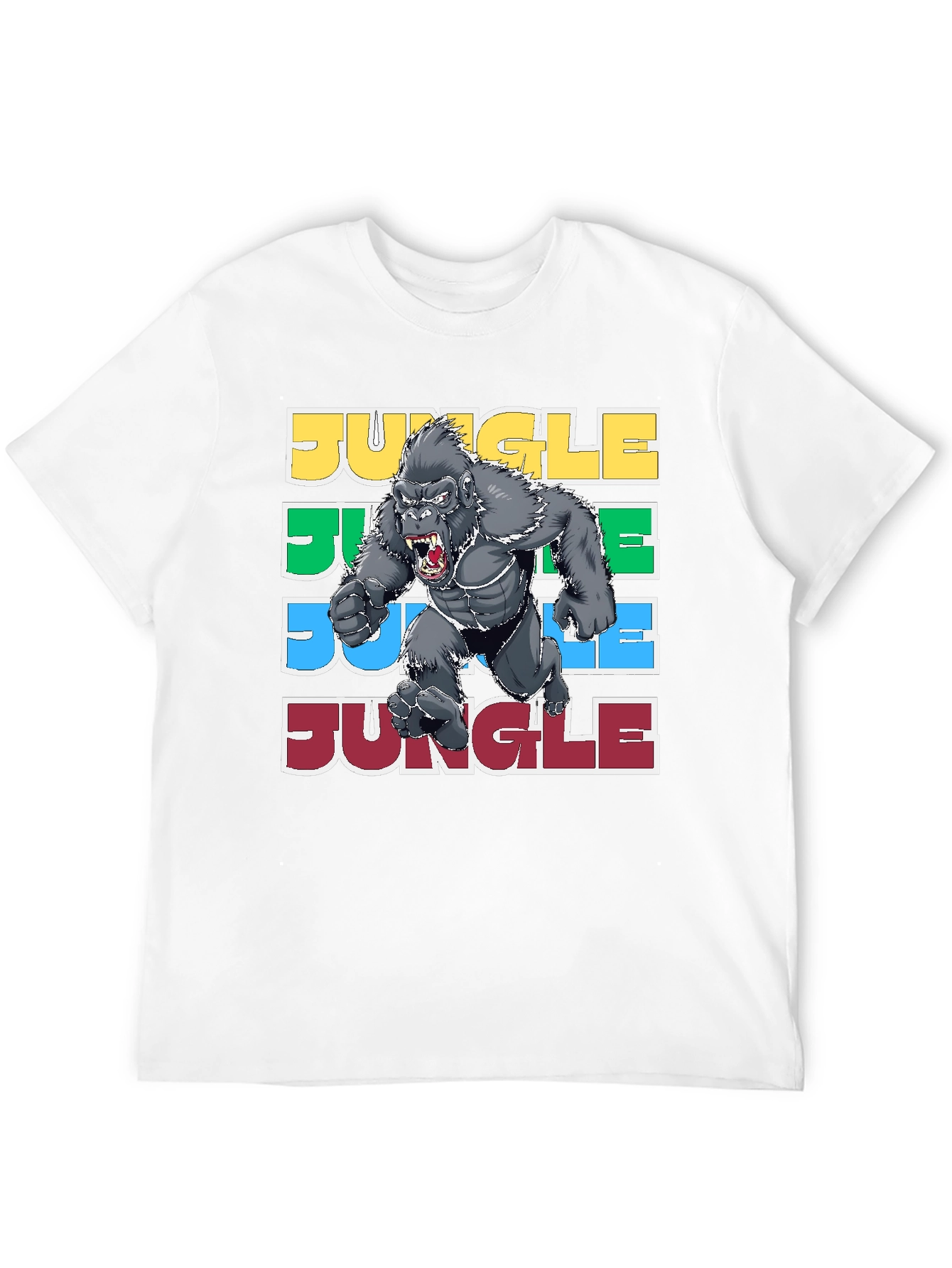 Jungle Gorilla Graphic Tee - Retro Style