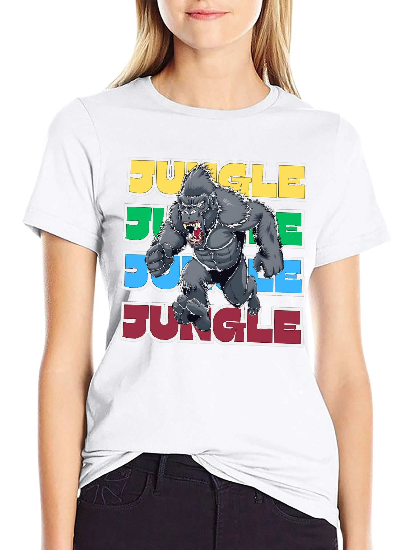 Jungle Gorilla Graphic Tee - Retro Style