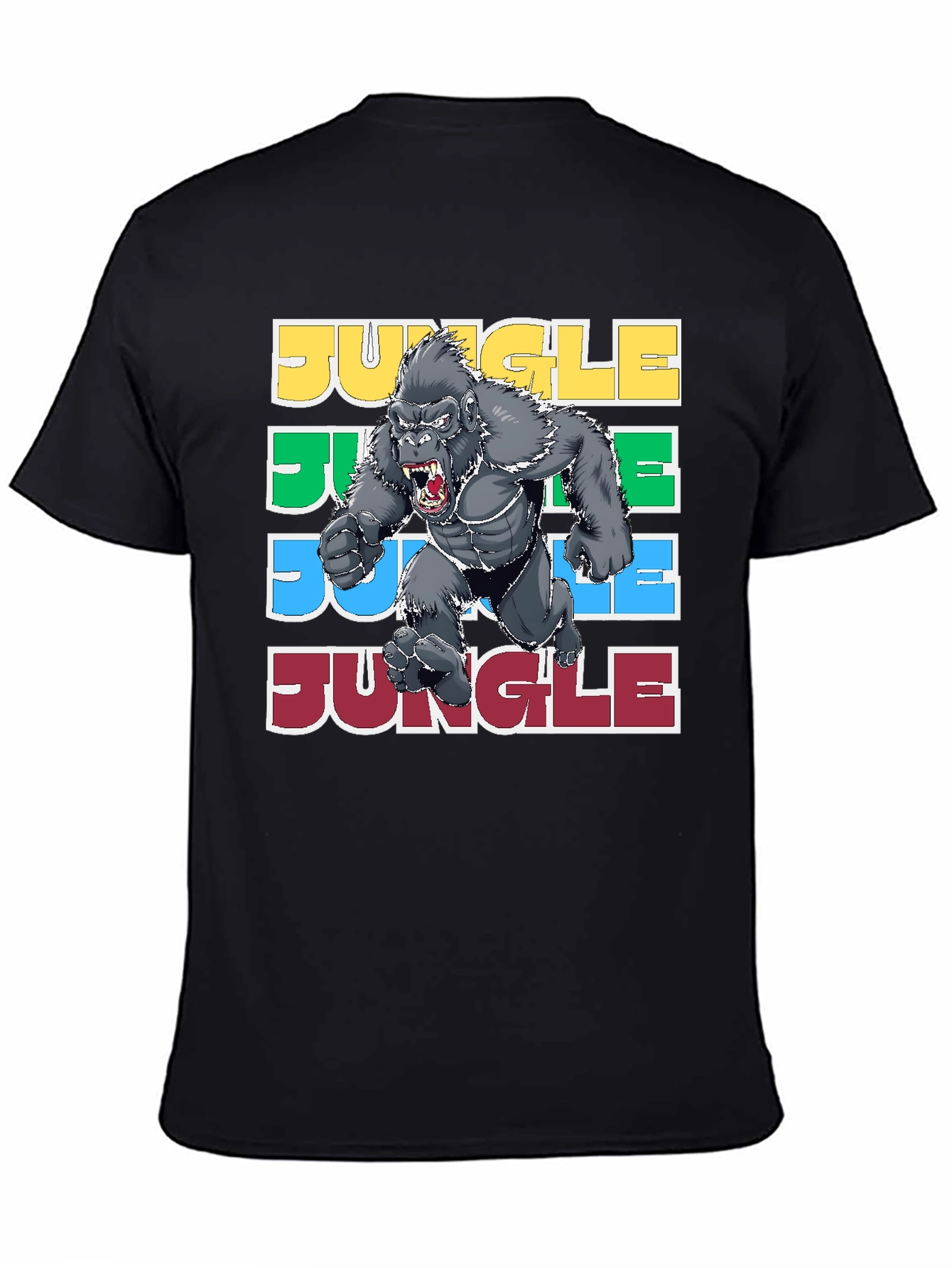 Jungle Gorilla Graphic Tee - Retro Style