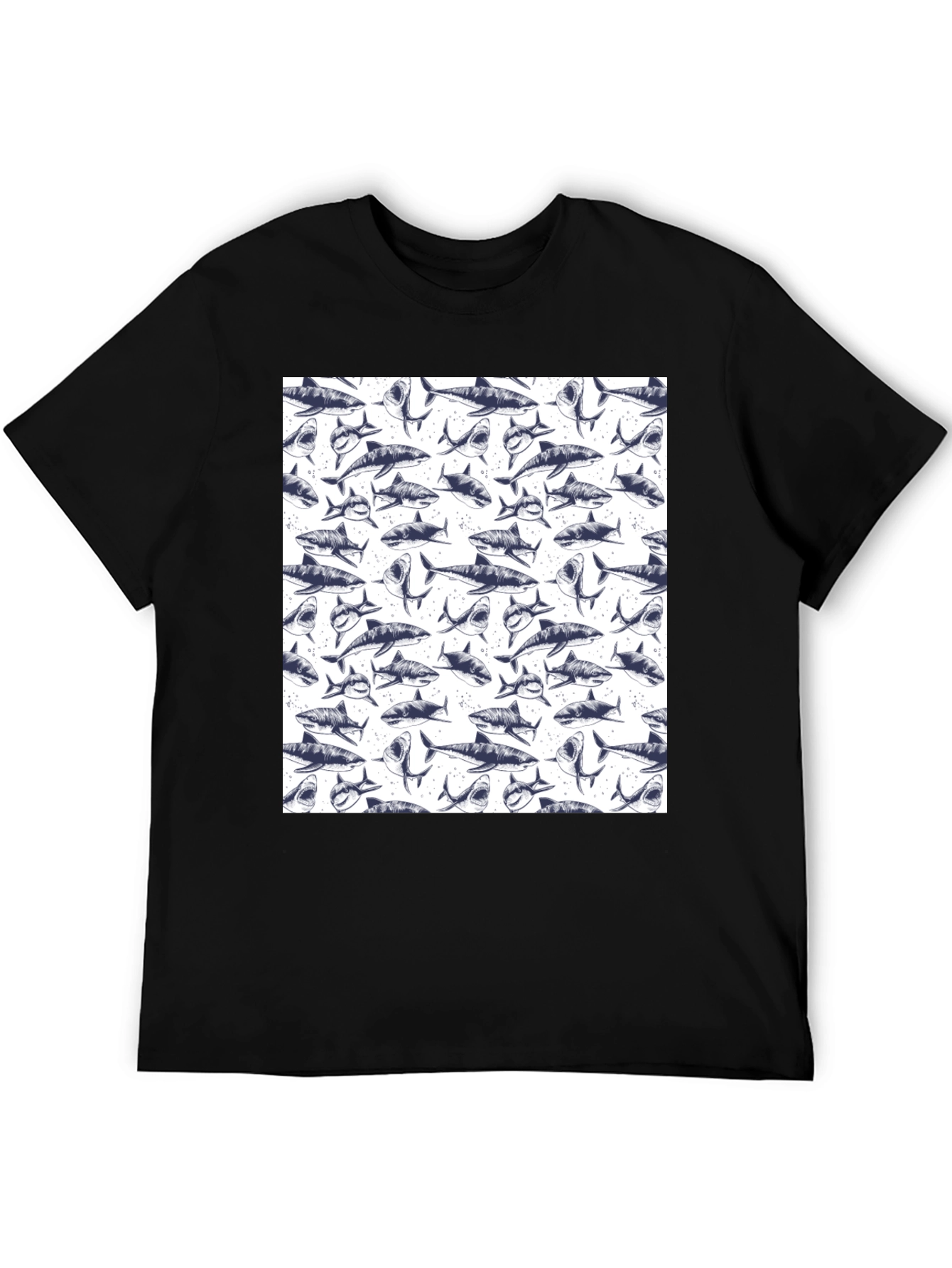 Shark Pattern T-Shirt - Unique Graphic Tee