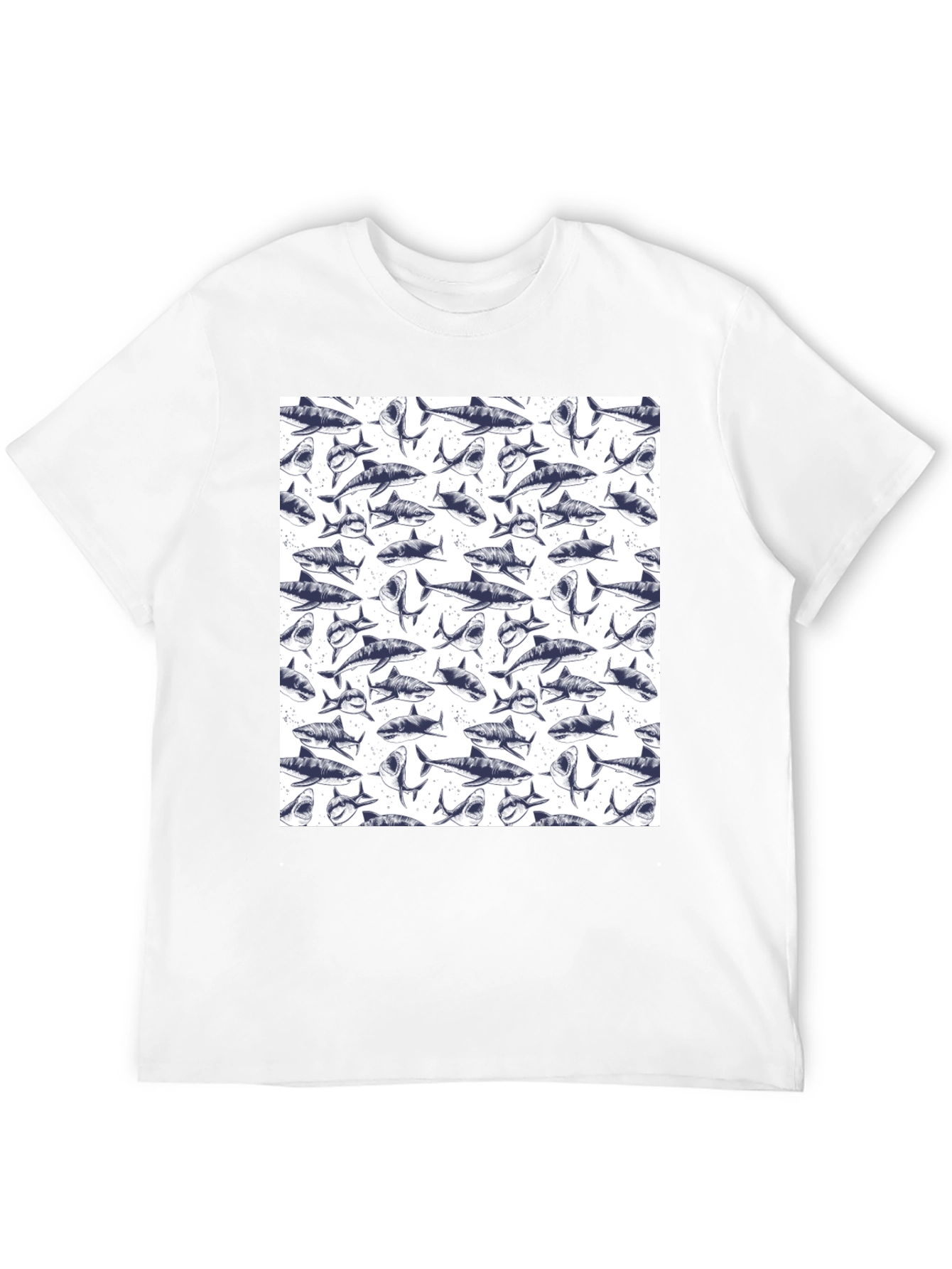 Shark Pattern T-Shirt - Unique Graphic Tee