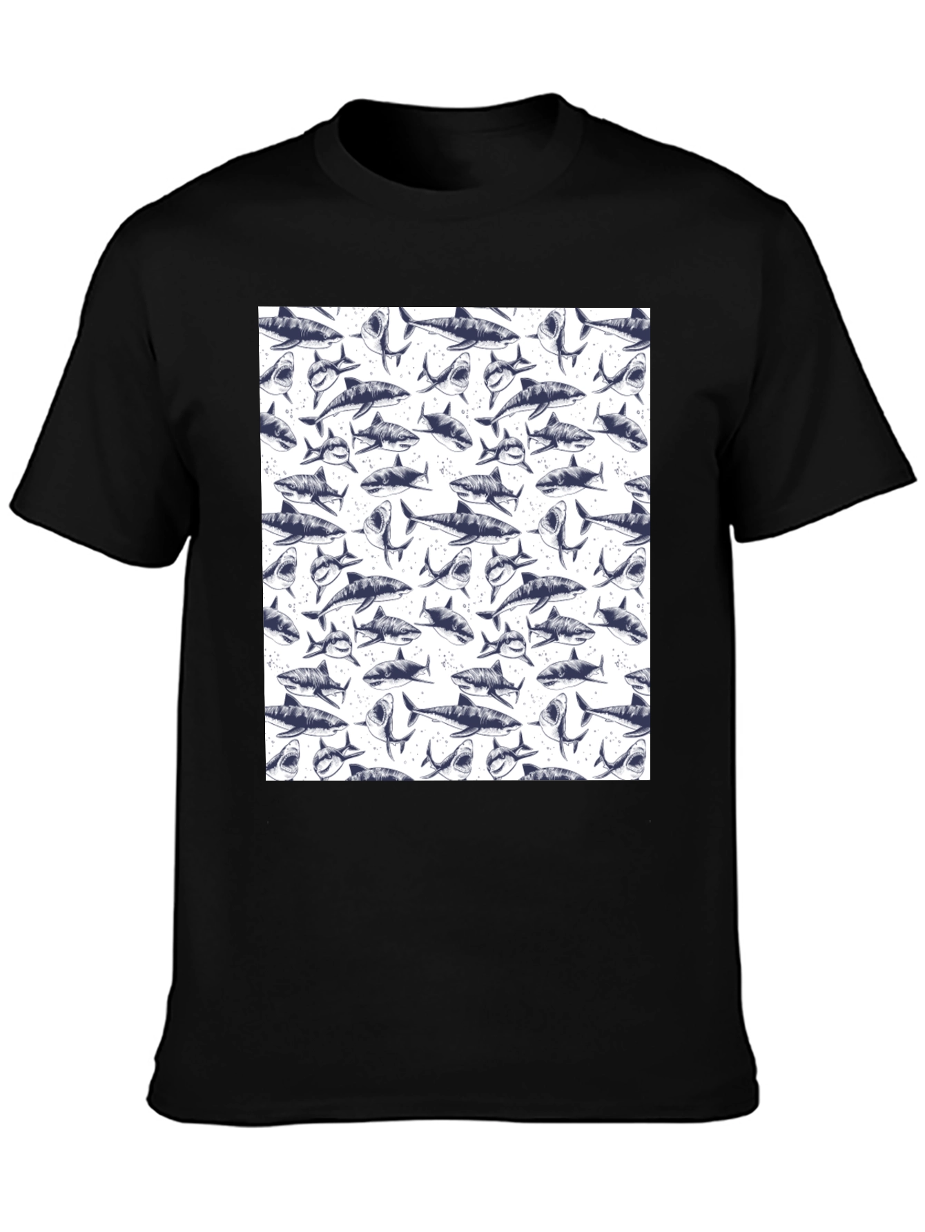 Shark Pattern T-Shirt - Unique Graphic Tee