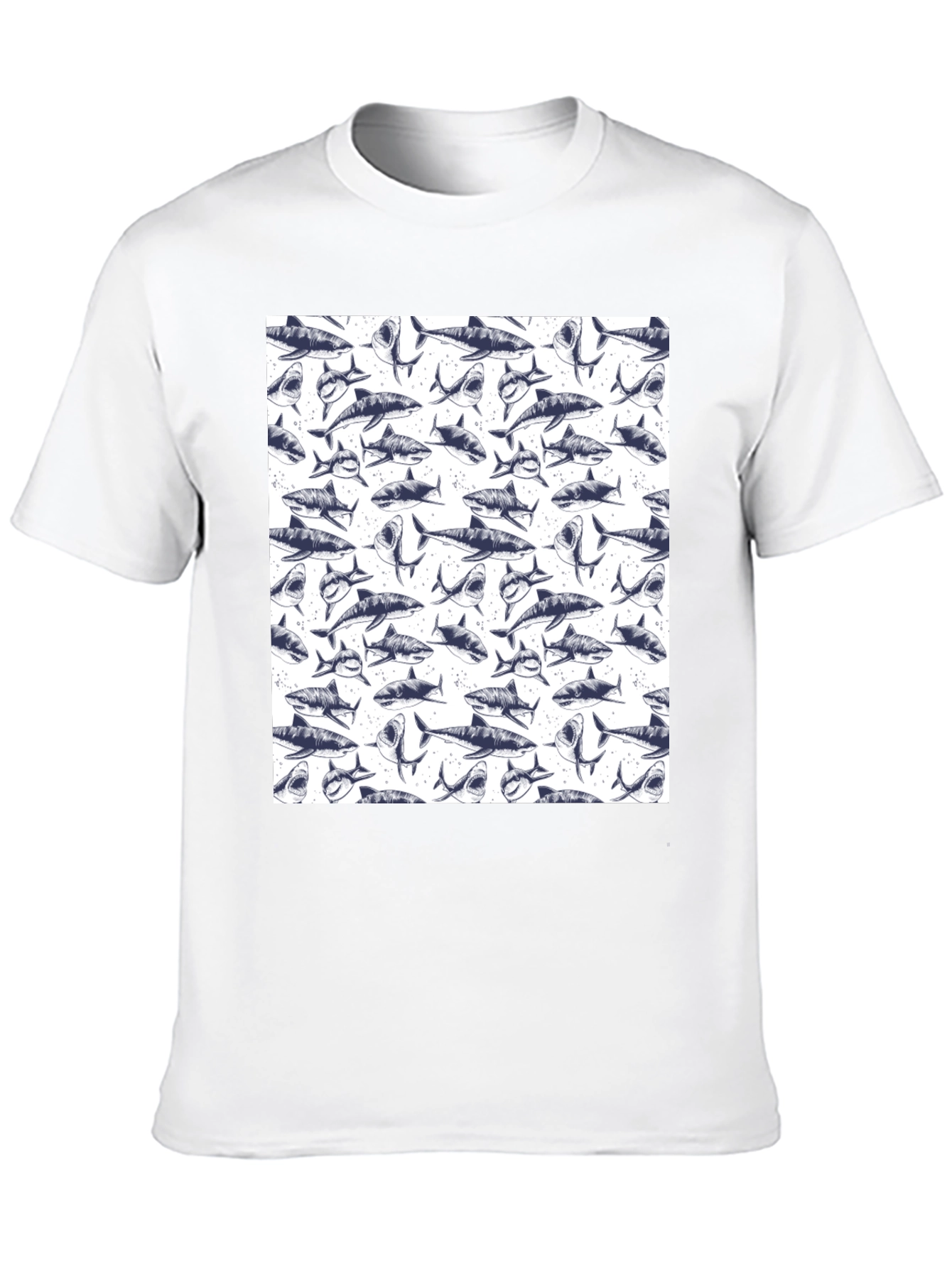 Shark Pattern T-Shirt - Unique Graphic Tee