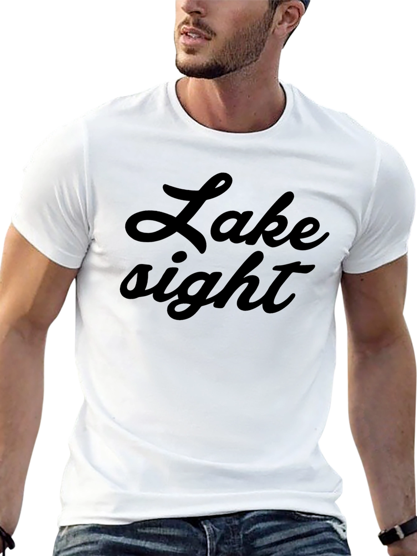 Lake Sight Black Graphic Tee - Stylish Comfort
