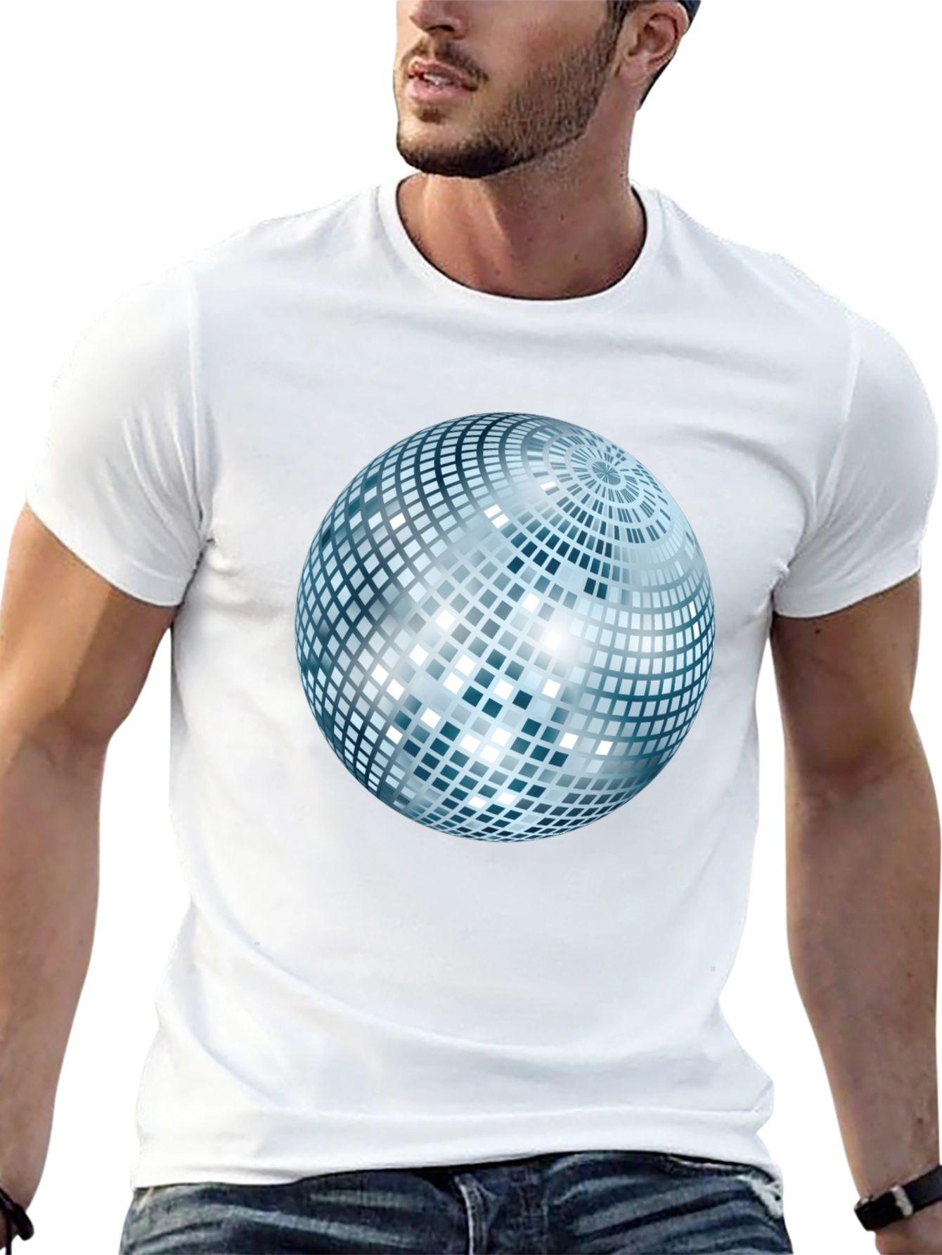 Disco Ball Graphic Black T-Shirt