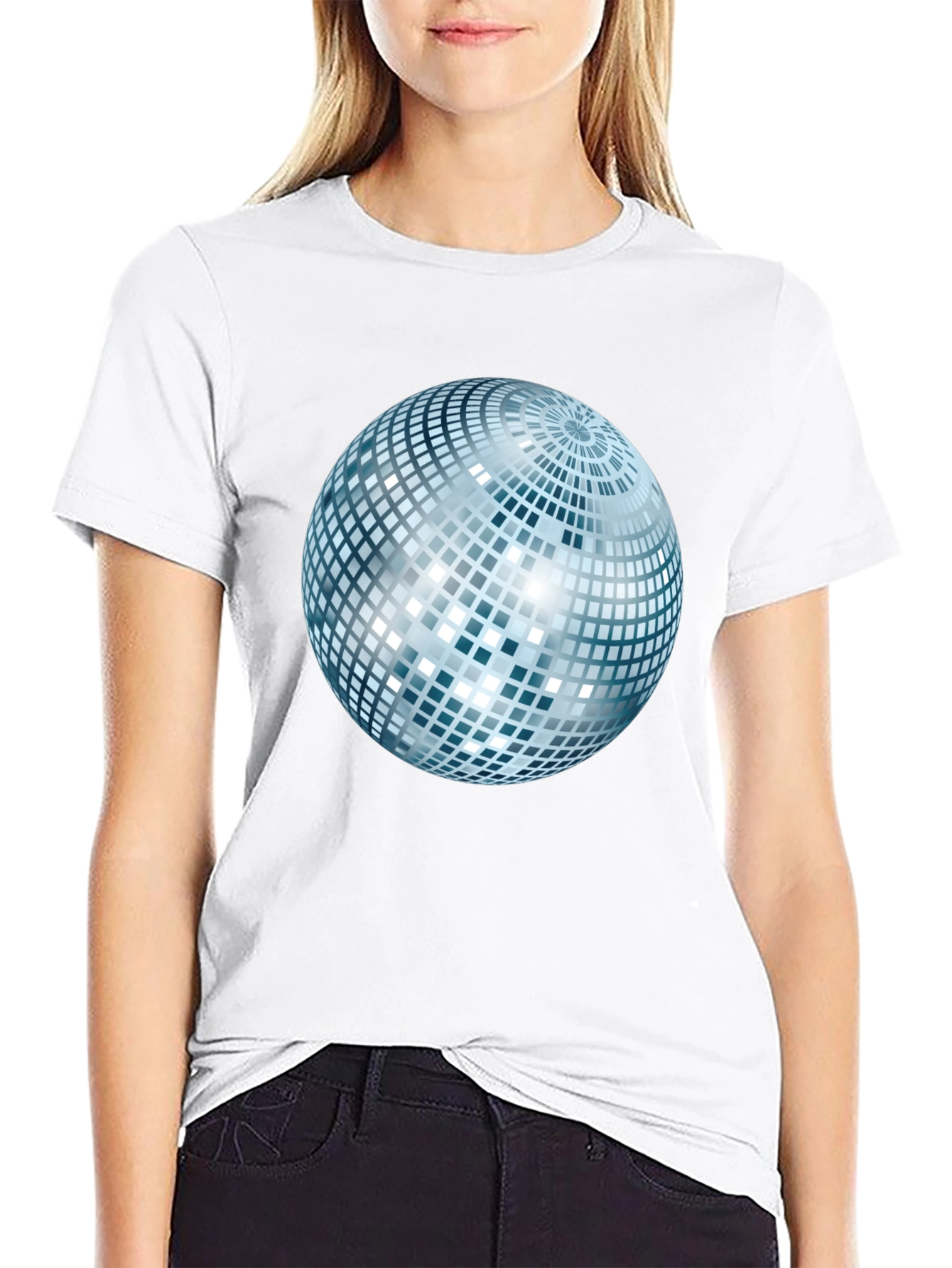 Disco Ball Graphic Black T-Shirt