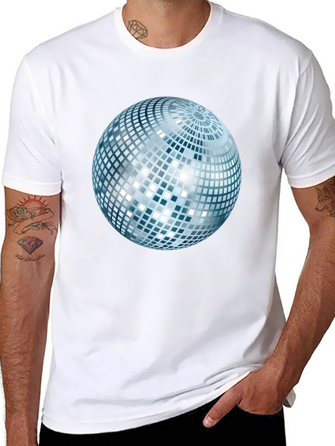 Disco Ball Graphic Black T-Shirt