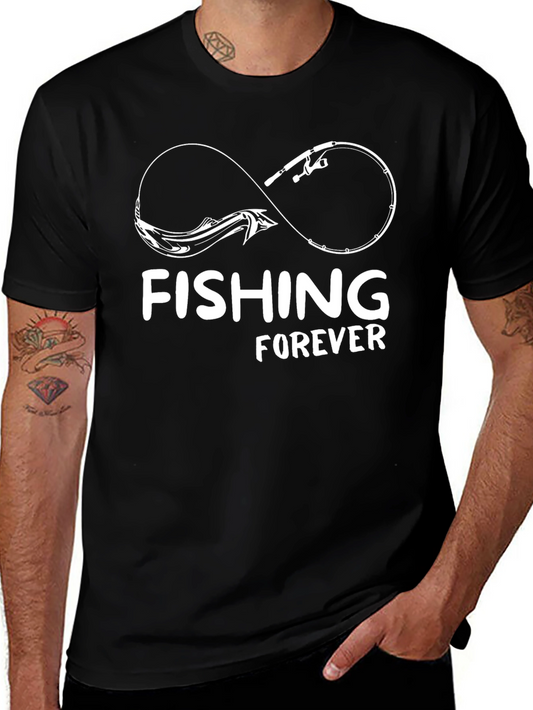 Fishing Forever Graphic Tee - Black