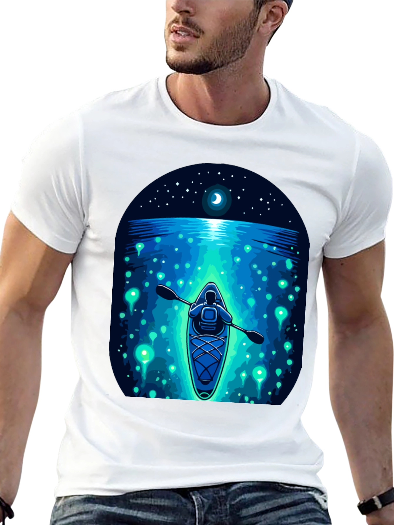 Kayak Under Moonlight Graphic Tee
