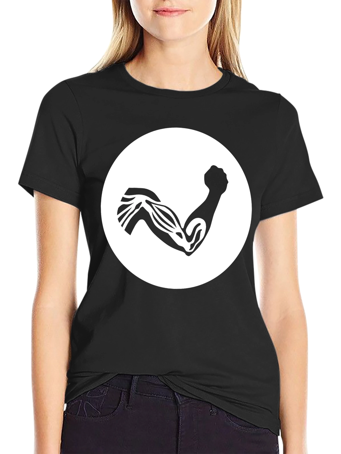 Black Muscle Arm Graphic Tee
