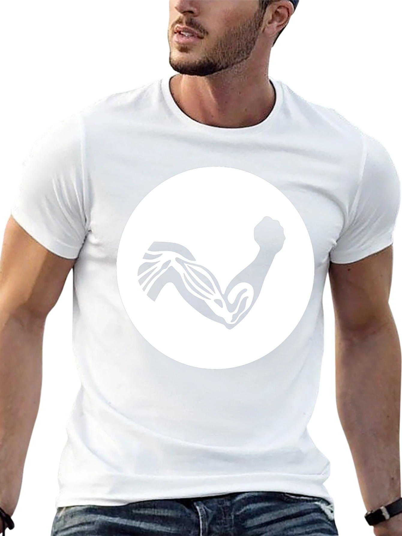 Black Muscle Arm Graphic Tee