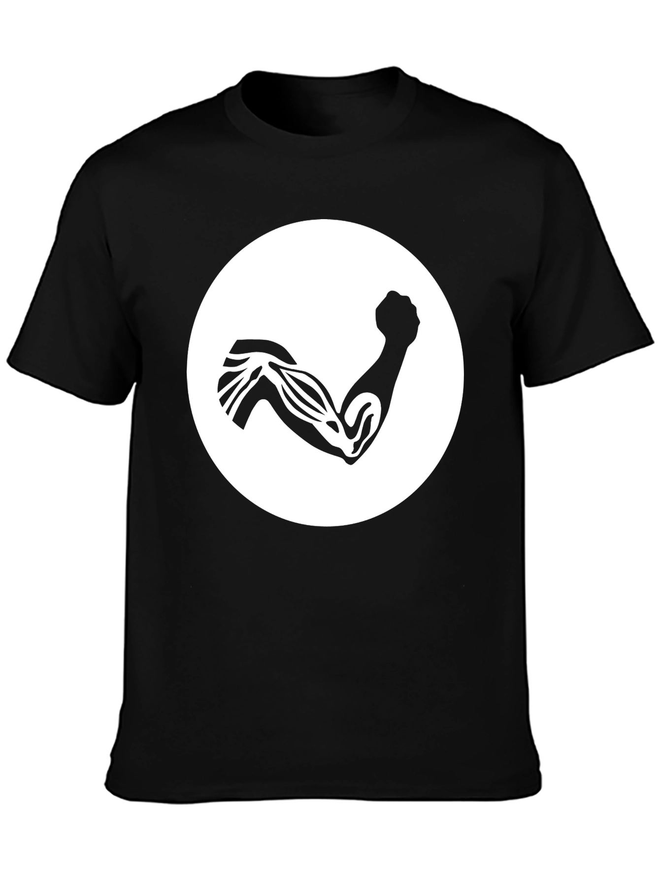 Black Muscle Arm Graphic Tee