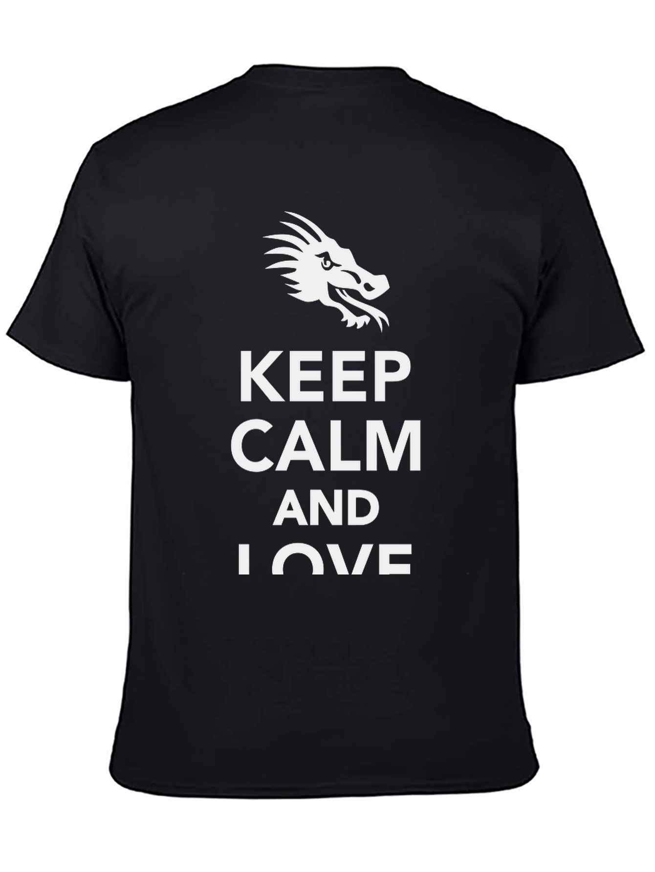 Keep Calm Dragon Love T-Shirt - Mens Black Tee
