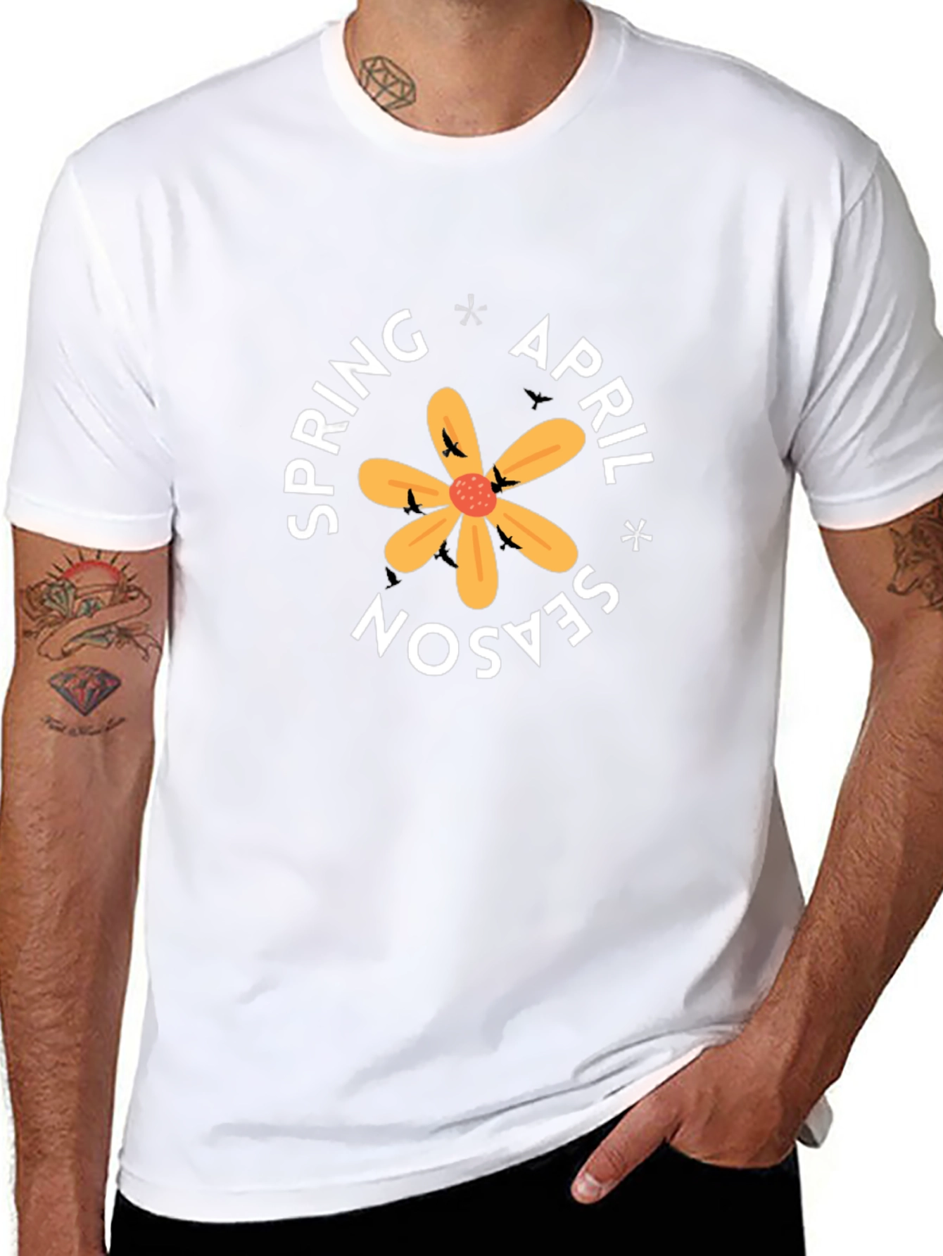 Spring April Season Black Graphic Tee