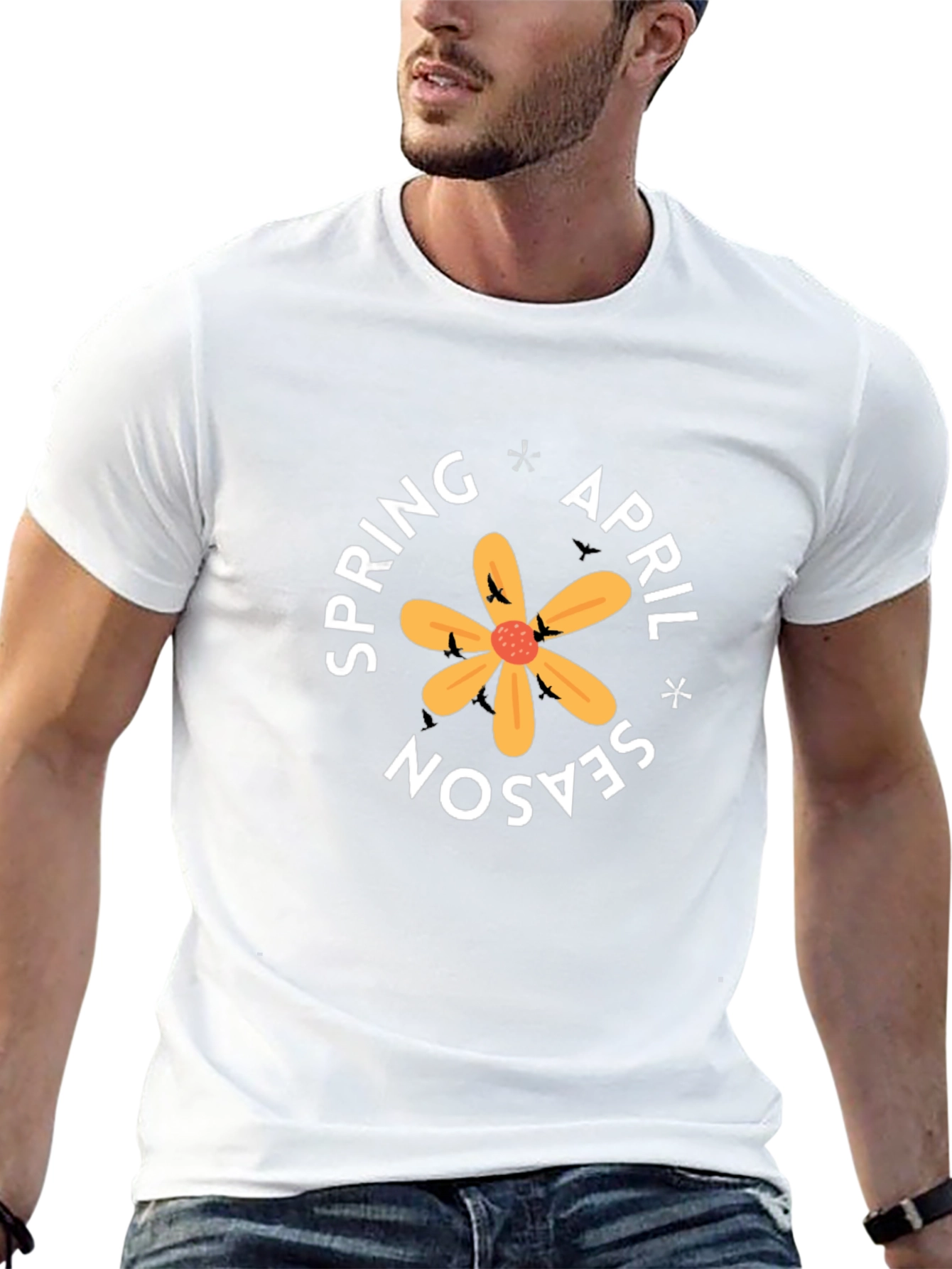 Spring April Season Black Graphic Tee