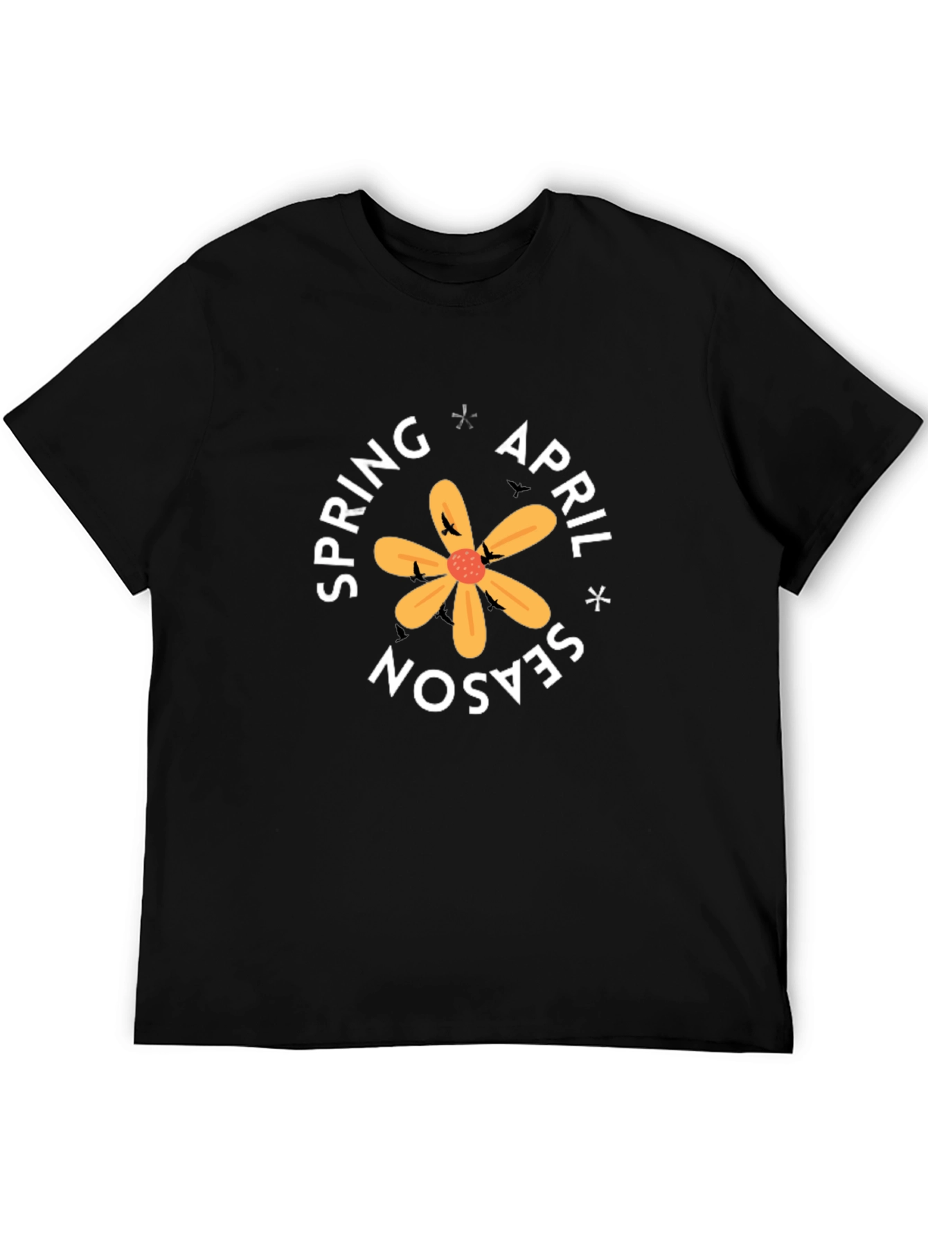 Spring April Season Black Graphic Tee
