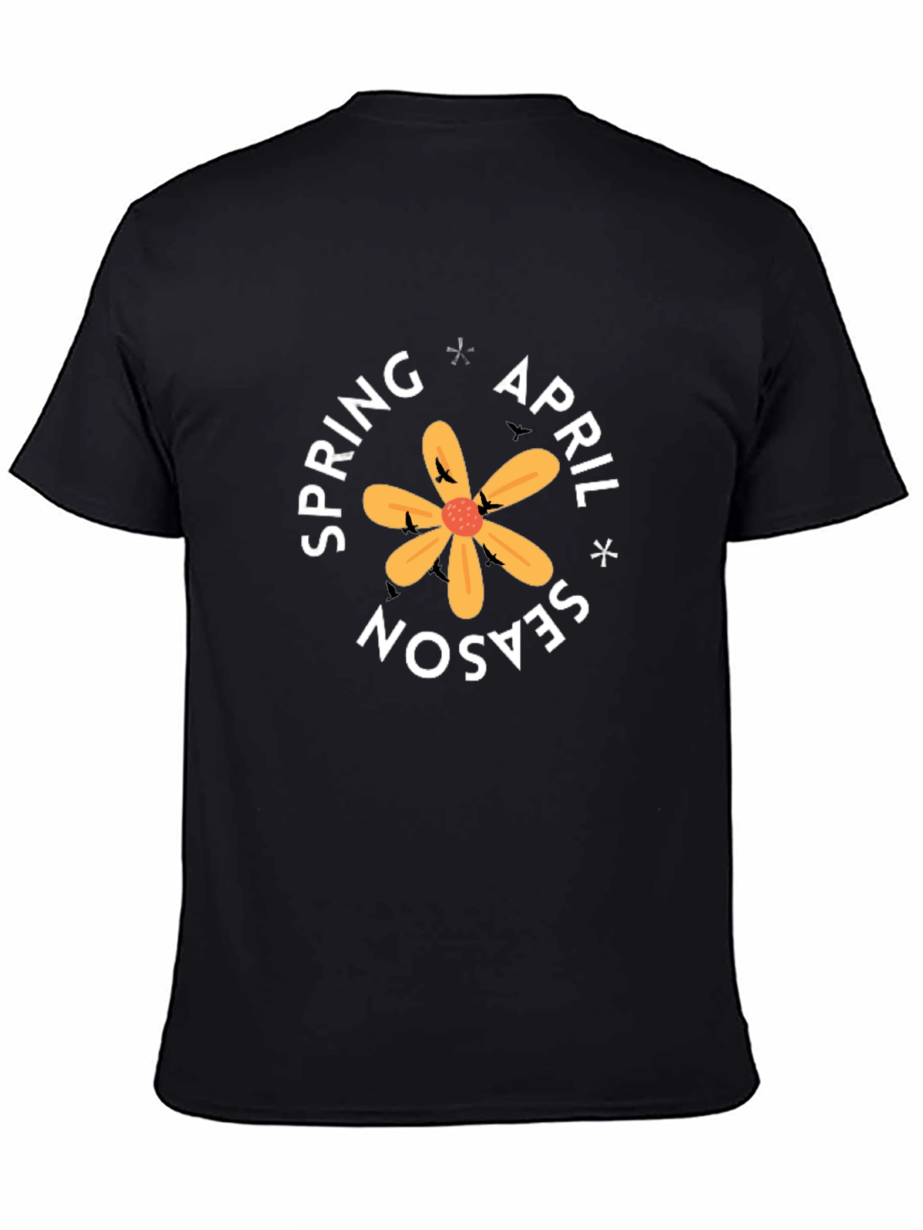 Spring April Season Black Graphic Tee