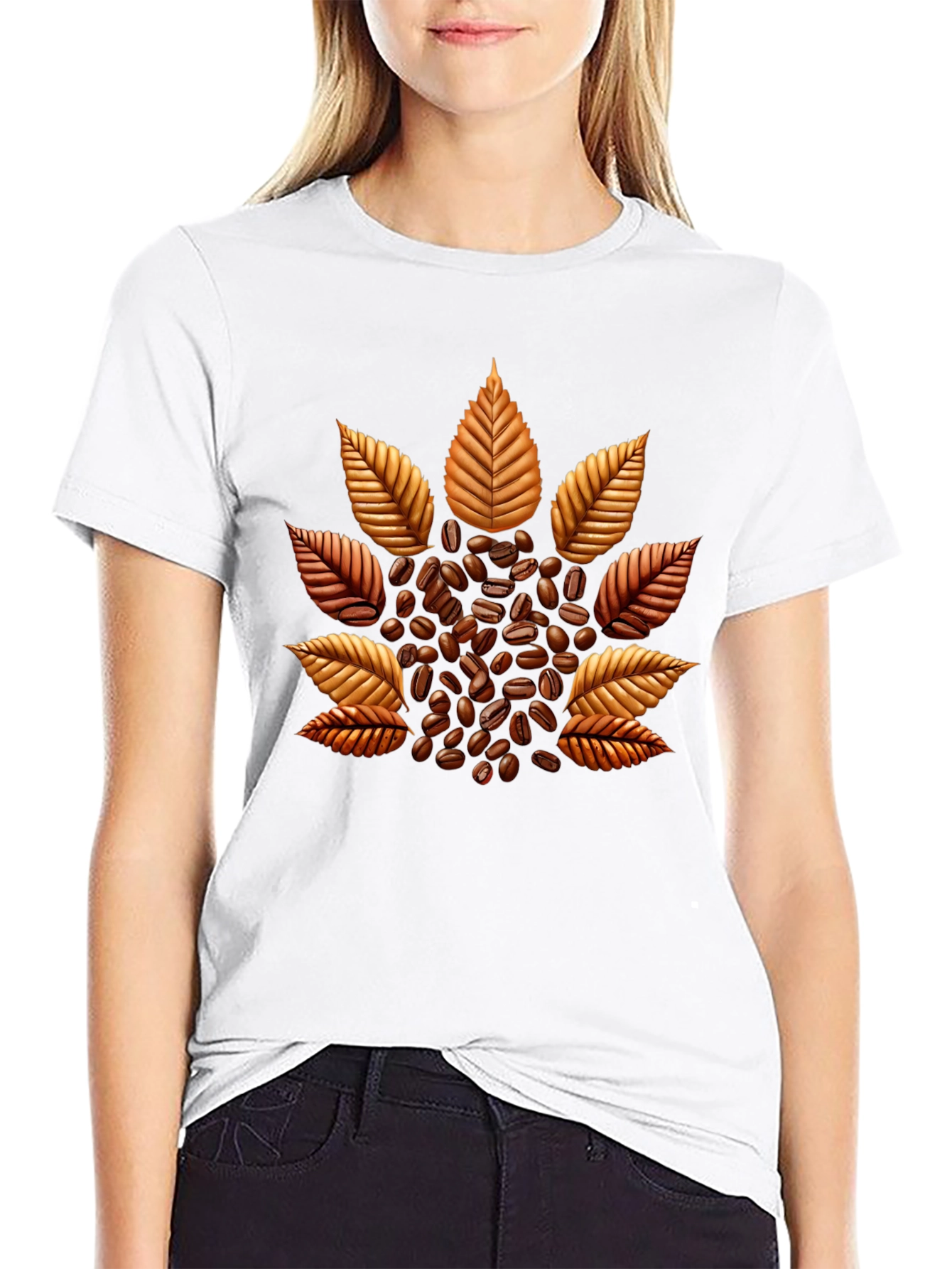 Coffee Bean Leaf Graphic T-Shirt - Unique Design