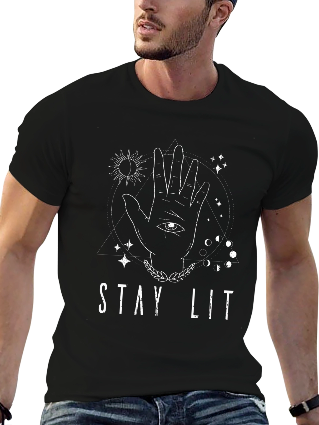 Stay Lit Graphic Tee - Occult Hand Design