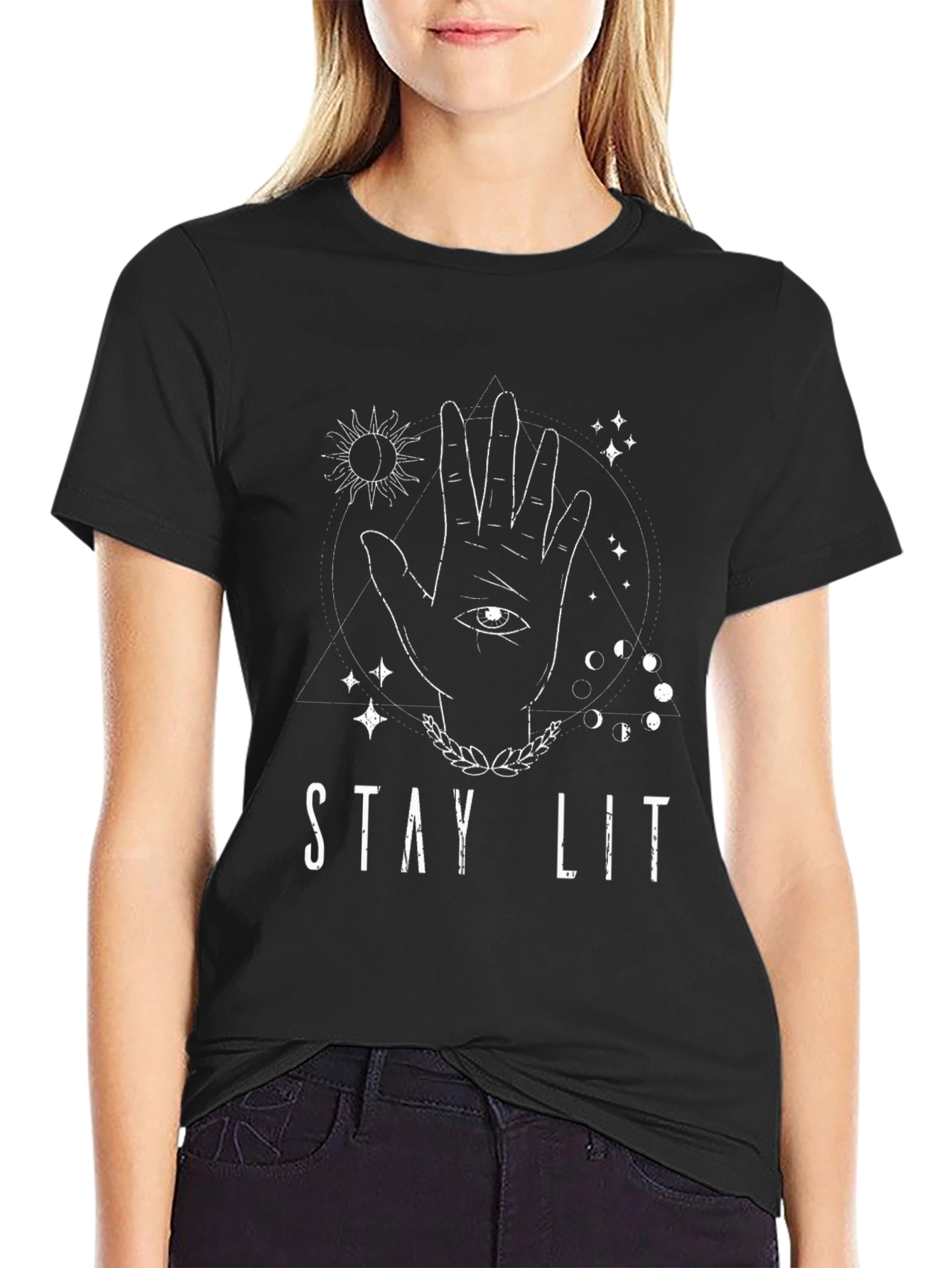 Stay Lit Graphic Tee - Occult Hand Design