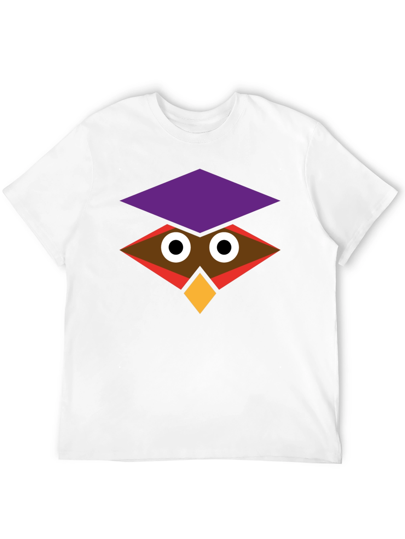 Geometric Owl Graphic Black T-Shirt