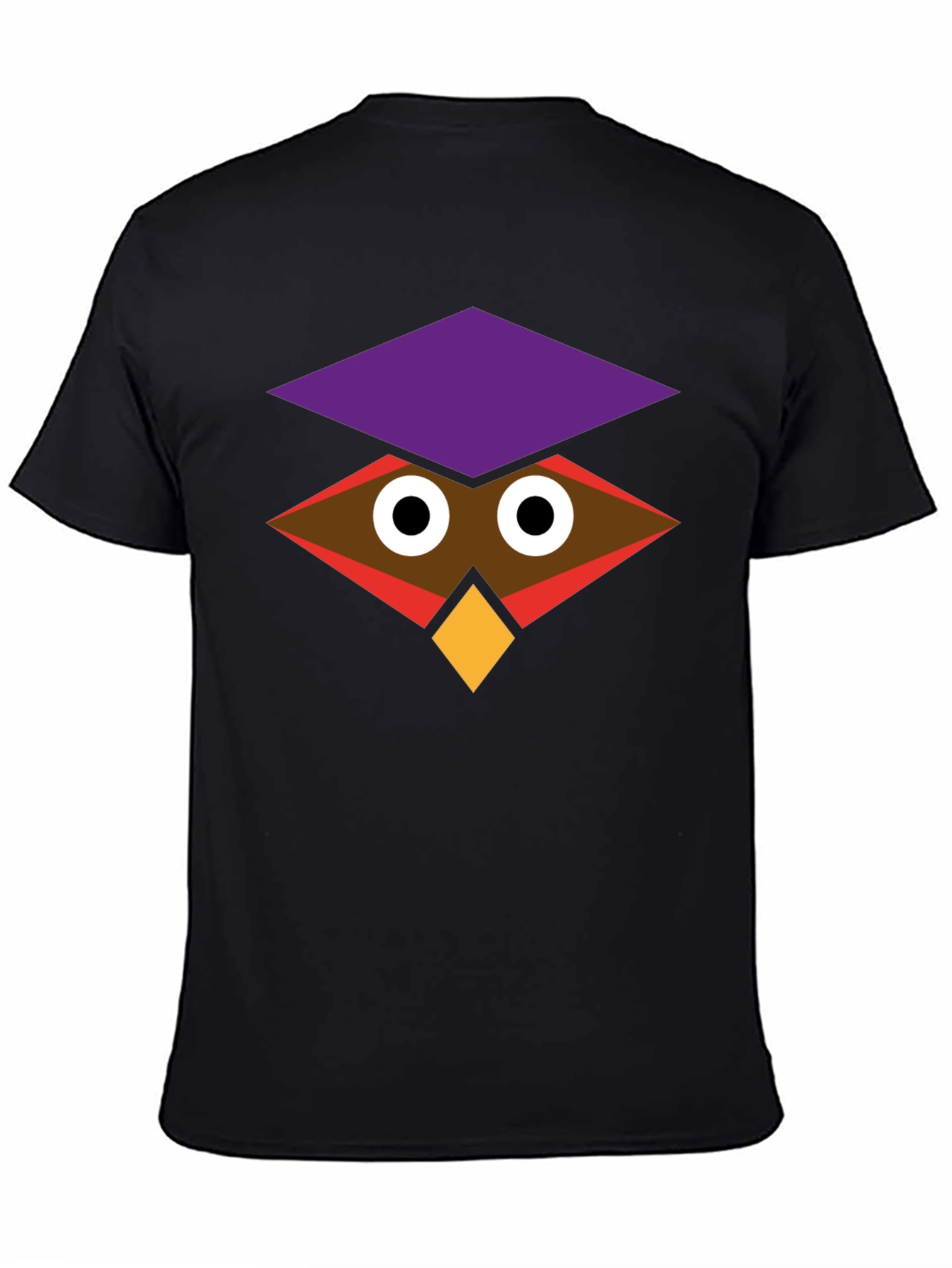Geometric Owl Graphic Black T-Shirt
