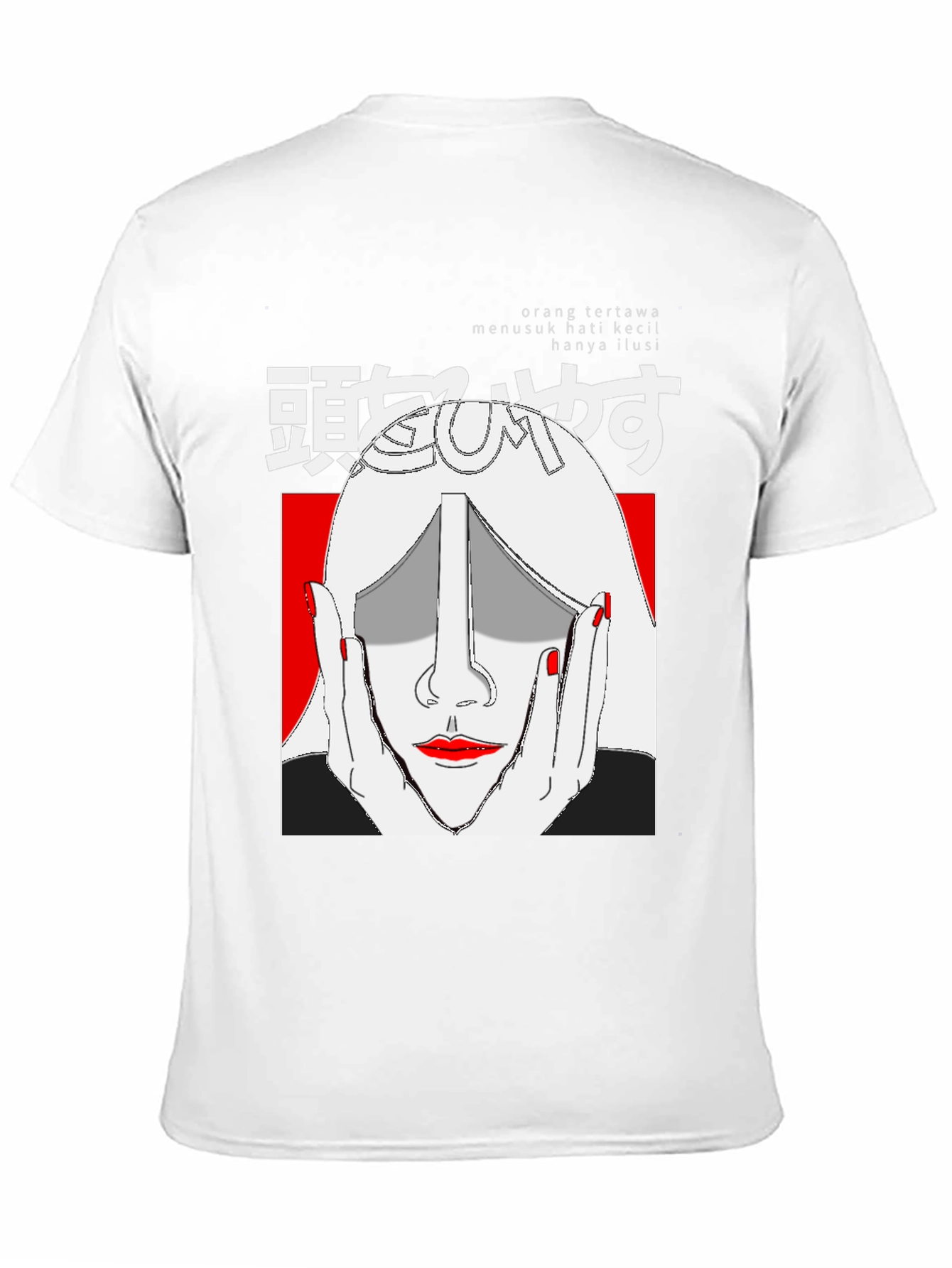 Graphic Print Tee - Japanese Art Style Black T-Shirt