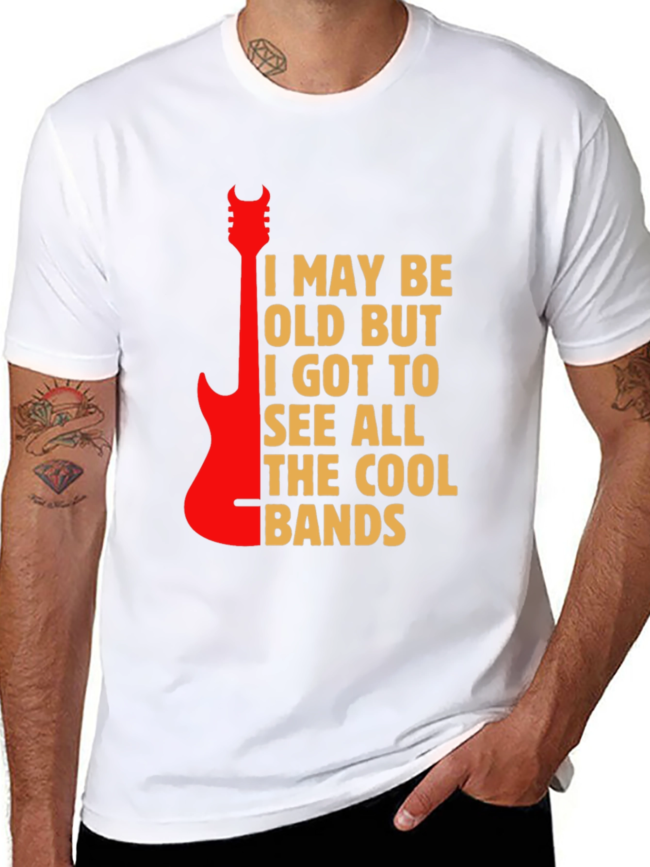 Cool Bands Guitar Graphic T-Shirt