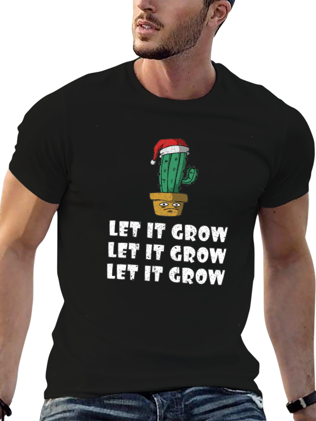 Let It Grow Cactus Christmas T-Shirt