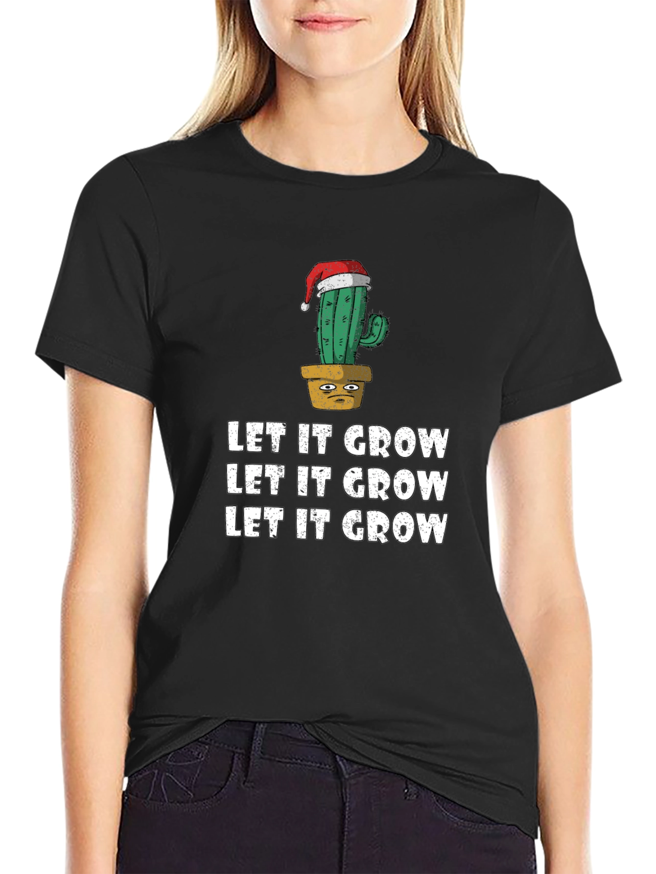 Let It Grow Cactus Christmas T-Shirt