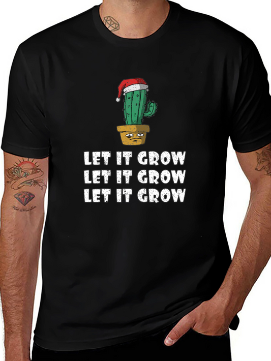 Let It Grow Cactus Christmas T-Shirt